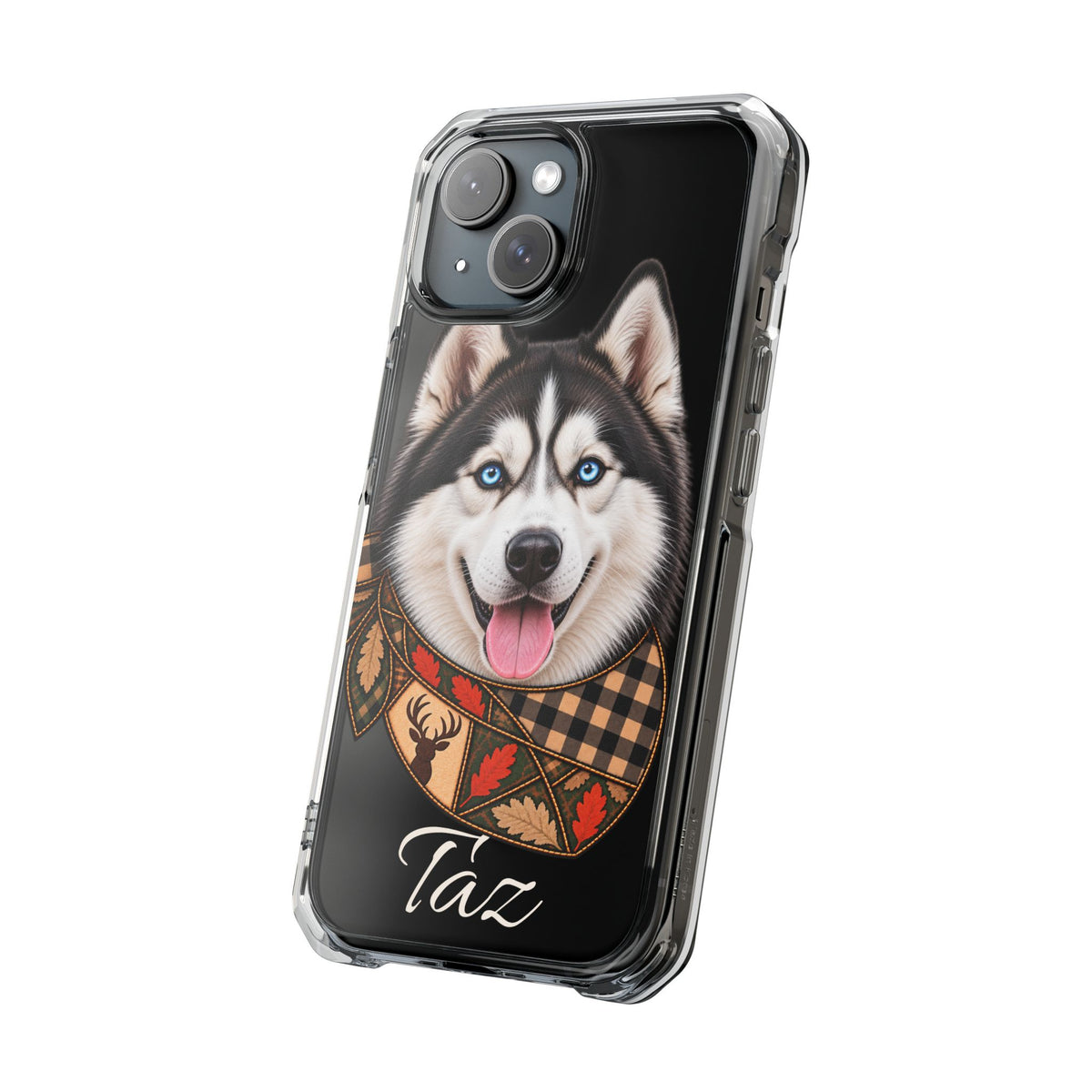 Clear Magnetic Phone Case — Huskey Dog Personalized