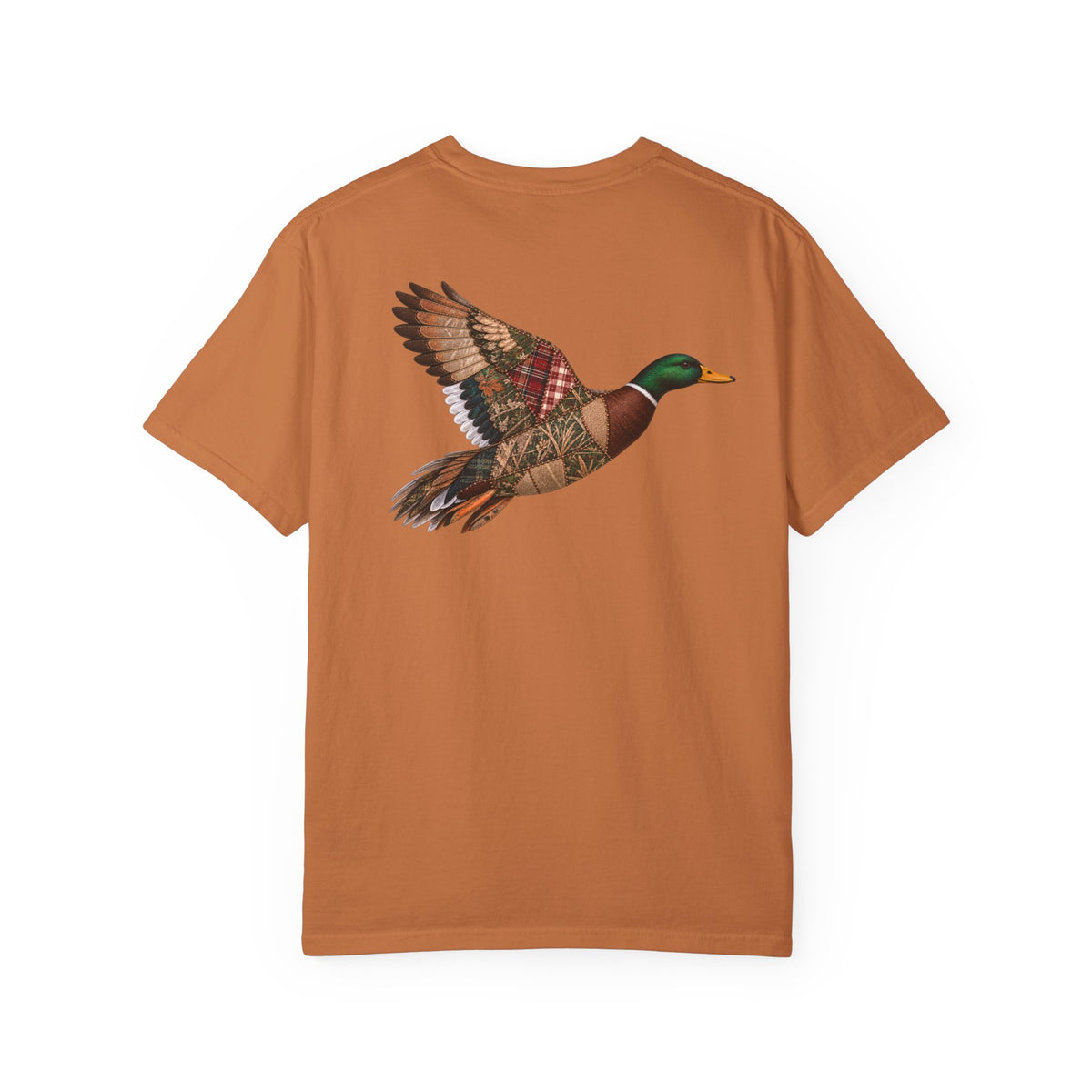 Faux Patchwork Mallard Duck Shirt, Duck Hunting Tee, Rustic Duck Hunter Gift