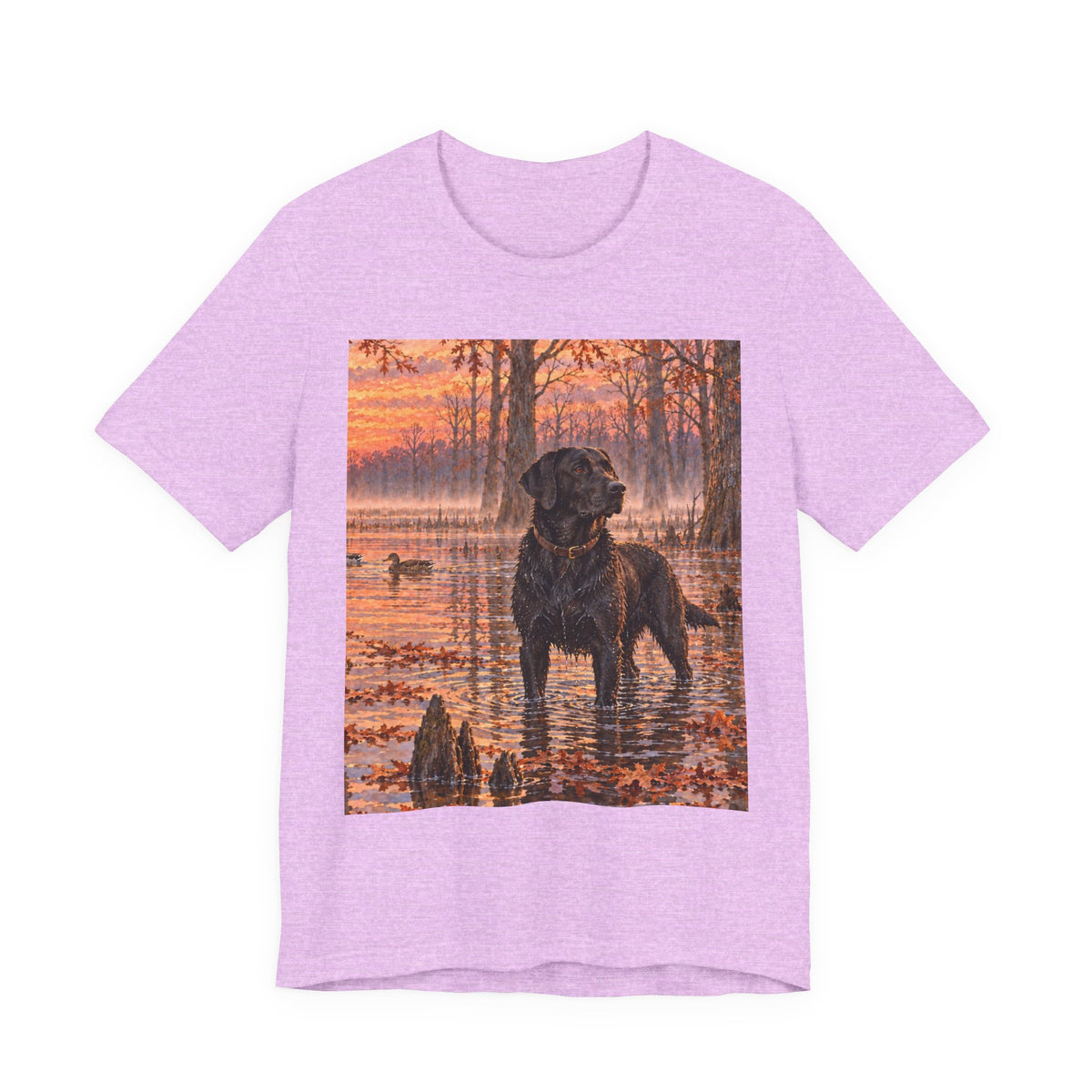Sunset Bay Labrador Tee — Black Lab Dog Sunset Shirt