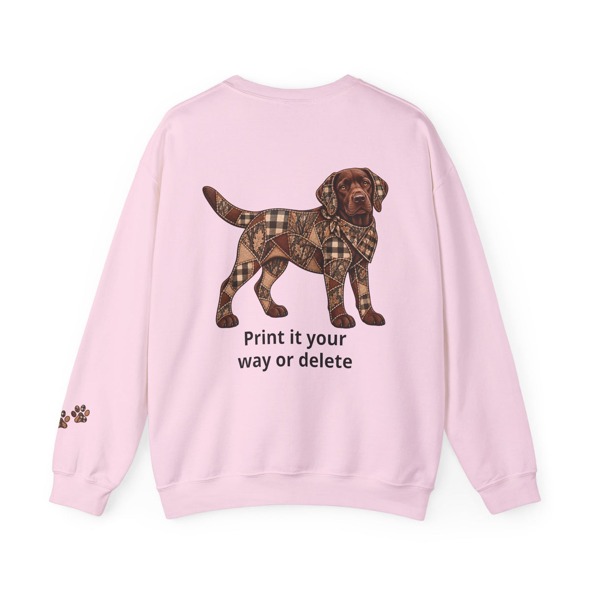 Faux Patchwork Chocolate Lab Shirt, Full Body Labrador Hunting Long Sleeve, Arkansas Hunter Gift