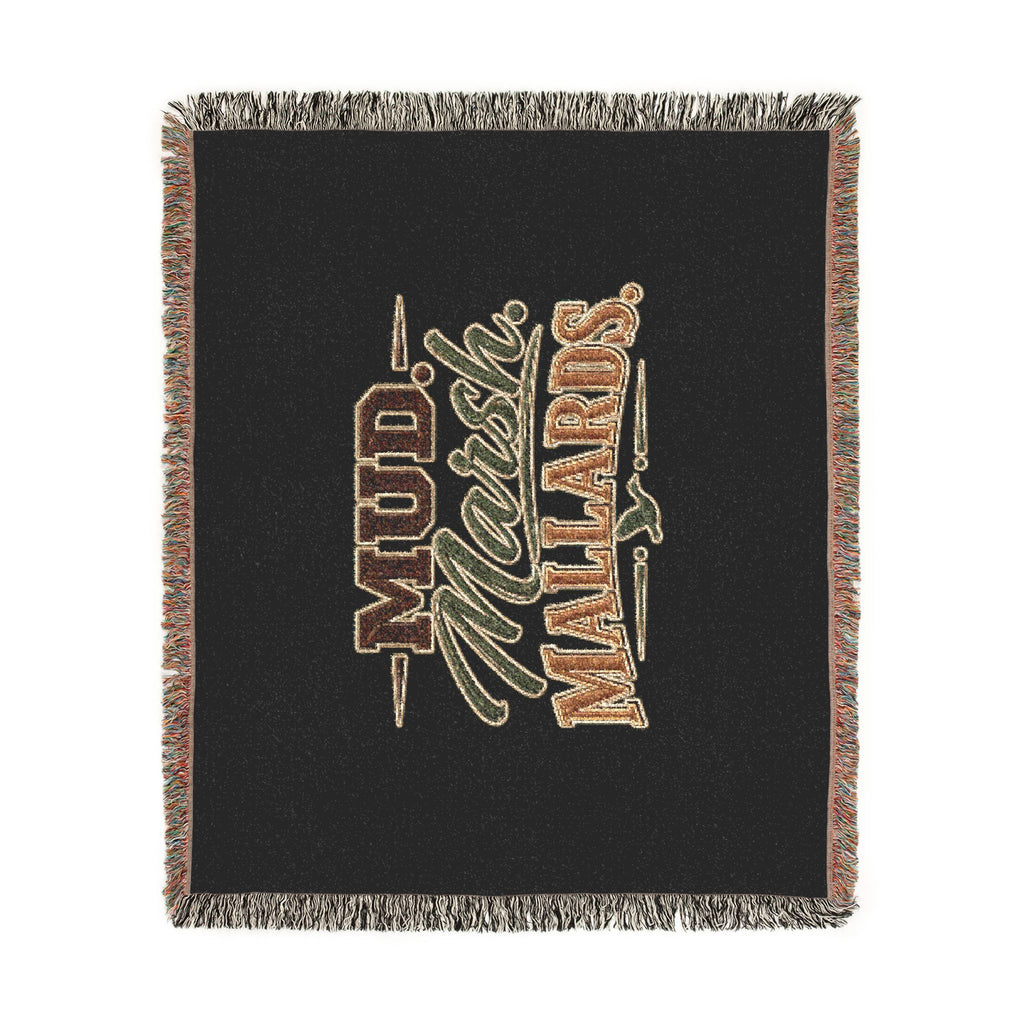 Mud Marsh Mallards Woven Blanket — Rustic Duck Hunting Throw