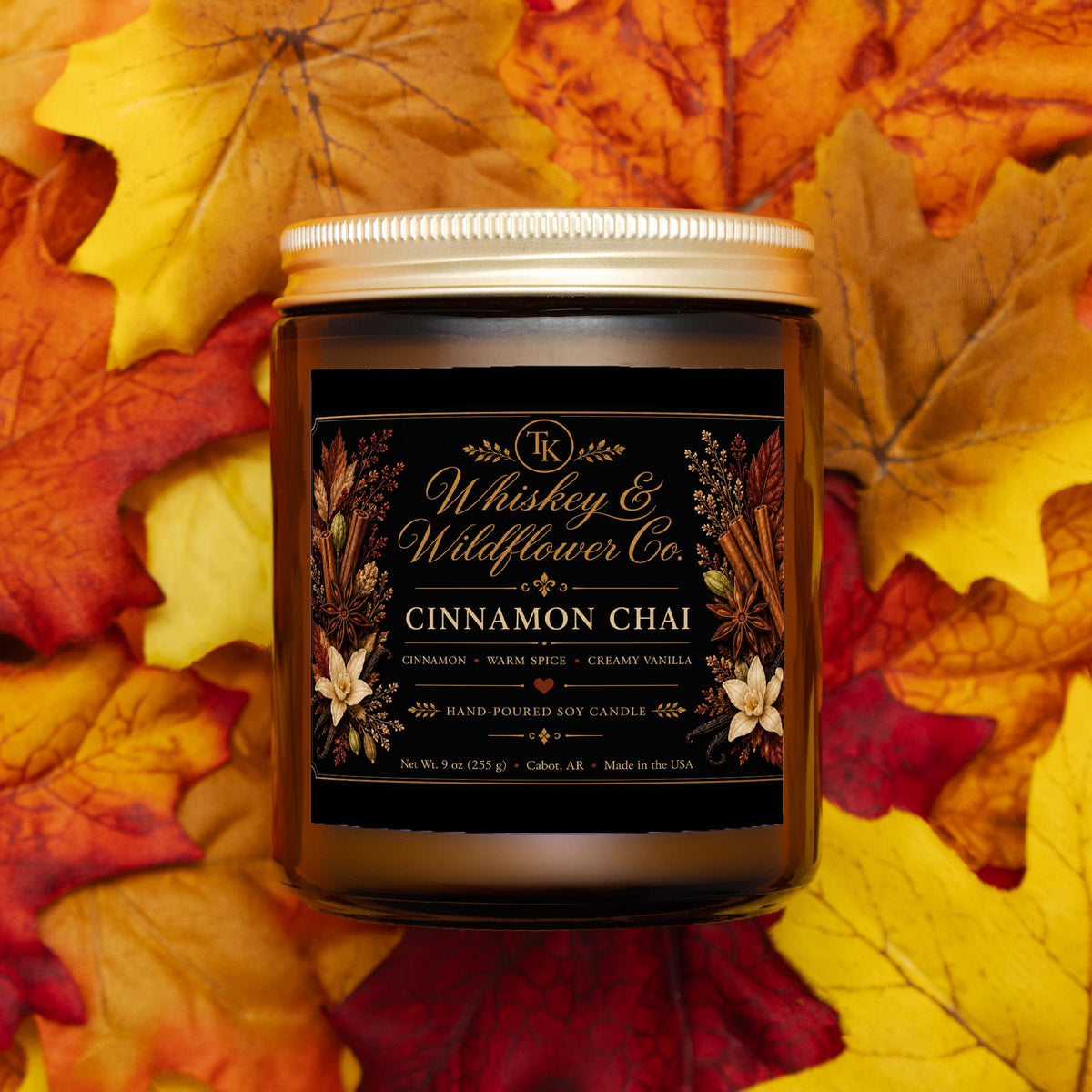Cinnamon Chai Candle Amber Jar 9oz