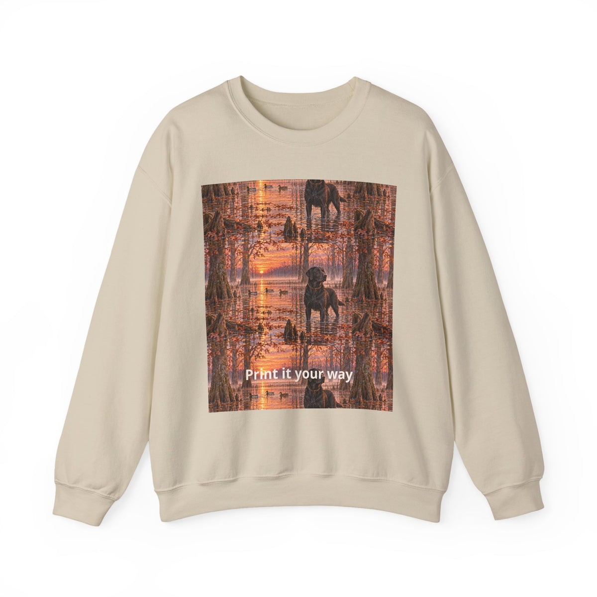 Kaleidoscope Cityscape Sweatshirt — Vintage Sunset Graphic Crewneck