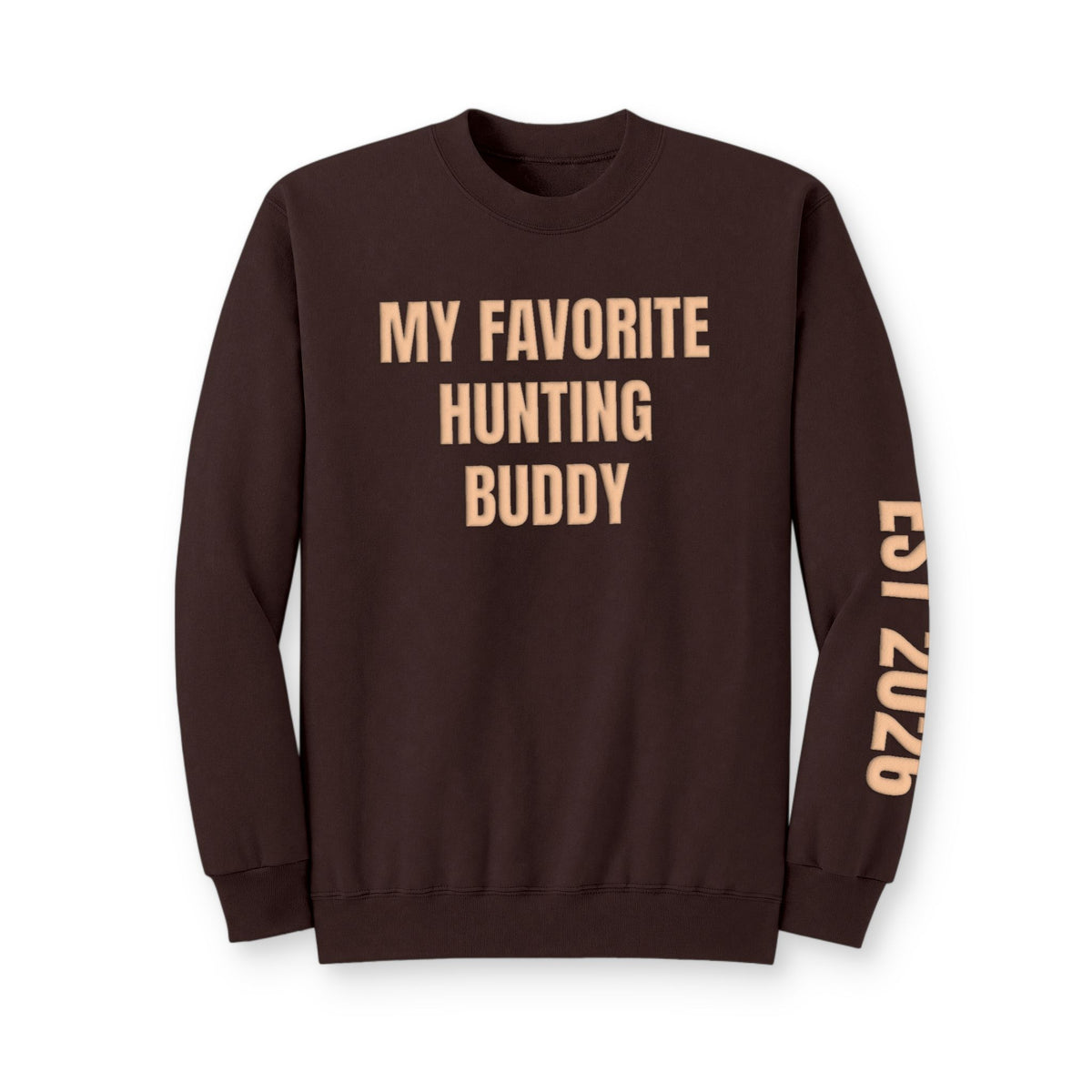 Personalized Hunting Mama Sweatshirt, My Favorite Hunting Buddy, Hunter Orange Puff Sweatshirt, Custom Hunting Mom Gift