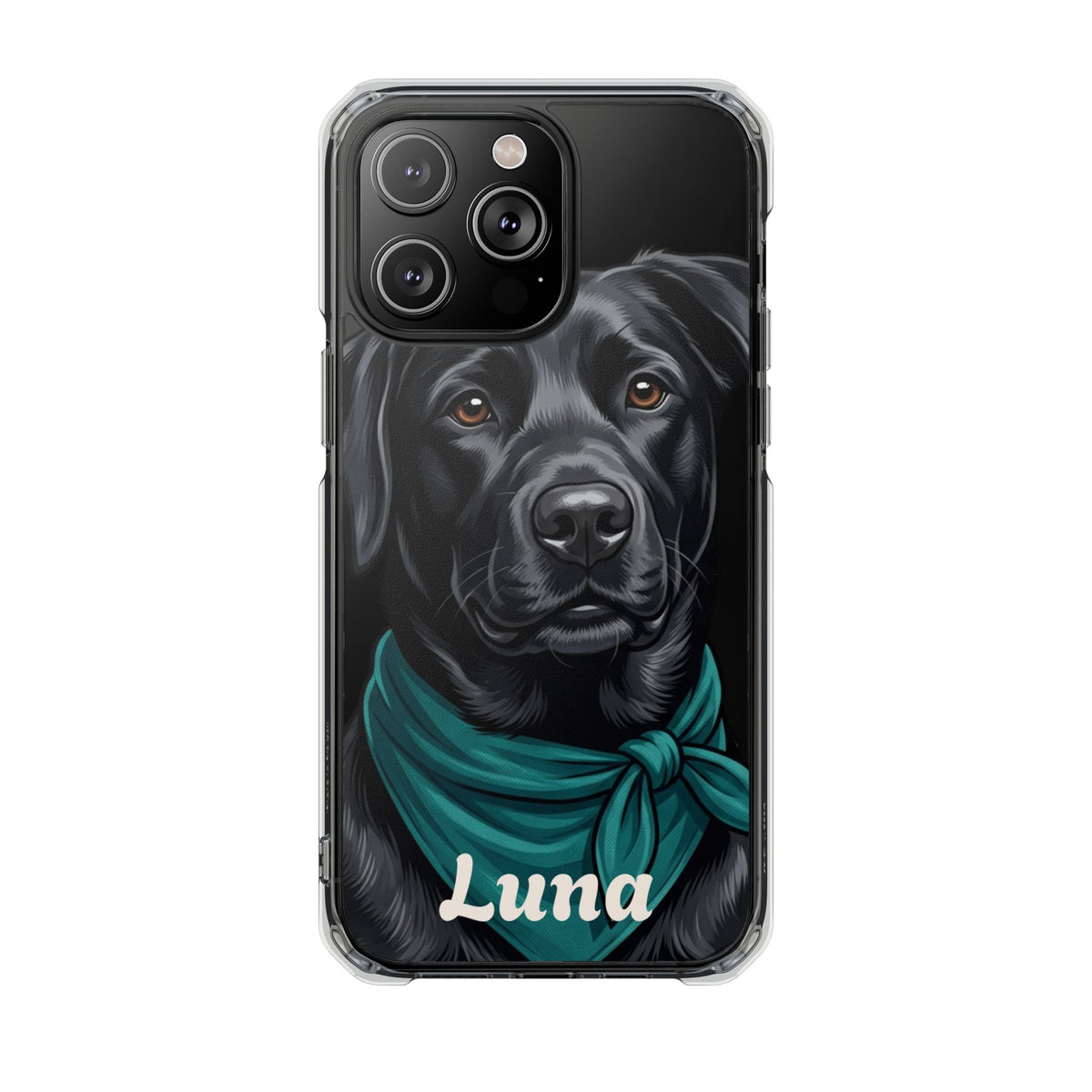 Clear Magnetic Phone Case — Lab / Your Pet Personalized