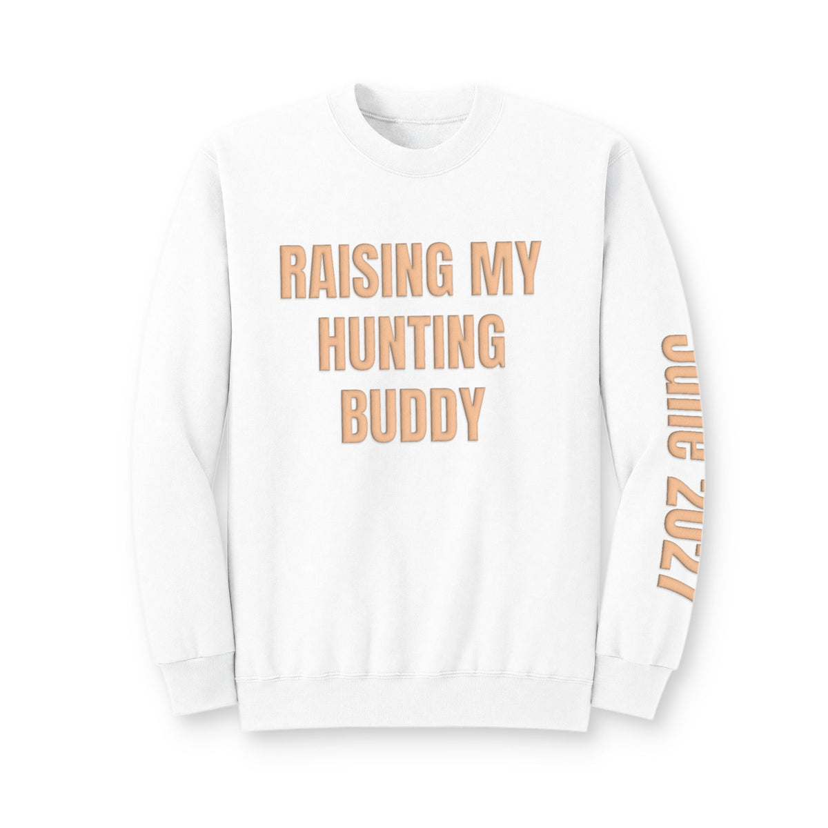 Personalized Hunting Mama Sweatshirt, Raising My Hunting Buddy Shirt, Hunter Orange Puff Sweatshirt, Custom Mom Hunting Gift