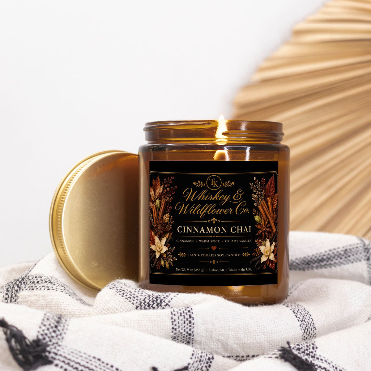 Cinnamon Chai Candle Amber Jar 9oz