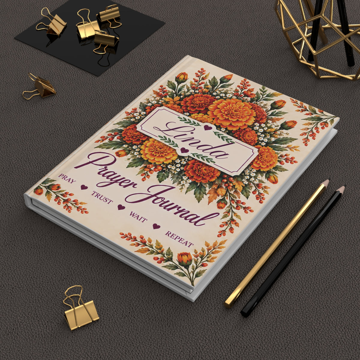 Personalized November Birth Flower Prayer Journal, Chrysanthemum Christian Notebook, Jeremiah 29:11 Bible Verse Gift for Her
