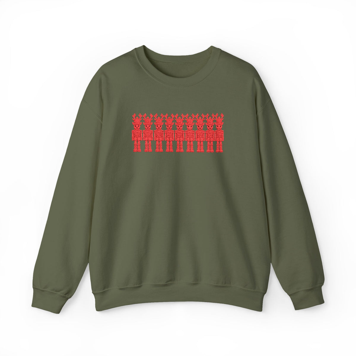 Red Nutcracker Christmas Sweatshirt | Embroidered Holiday Crewneck