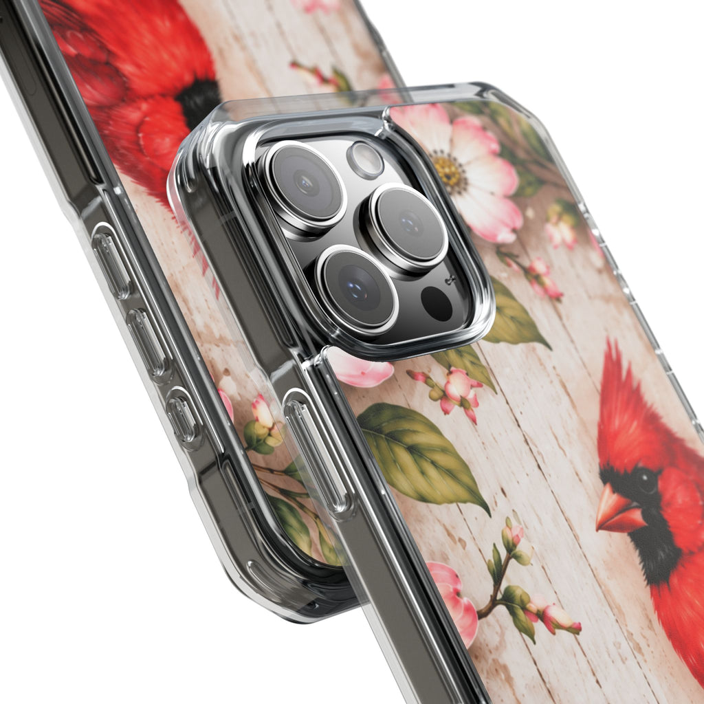 Clear Magnetic Phone Case Cardinal Scene