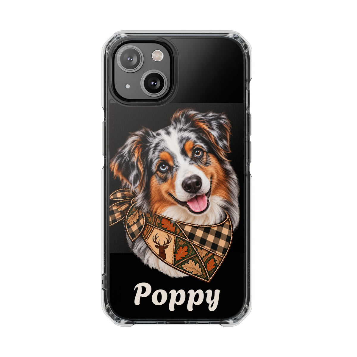 Clear Magnetic Phone Case — Australian Shepherd Personalized