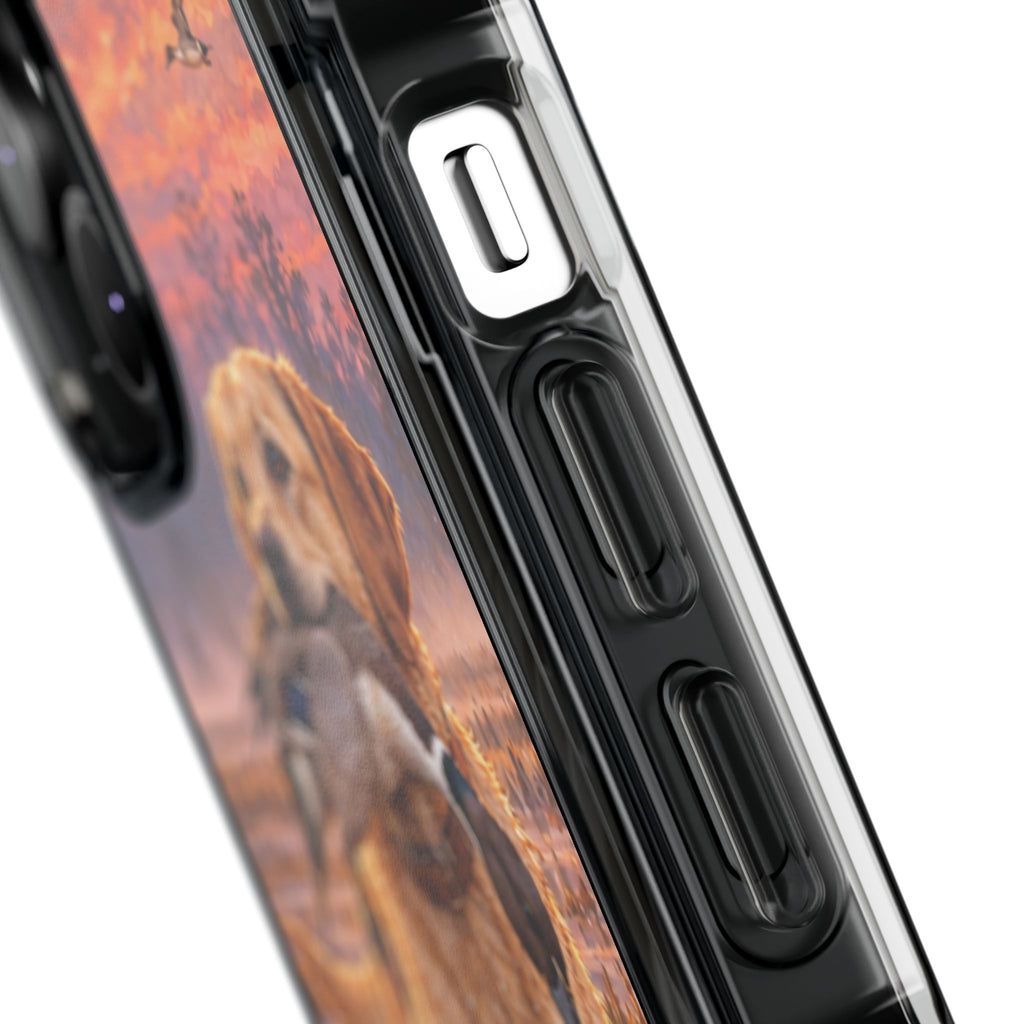 Clear Magnetic Phone Case — Lab in swamp with duck