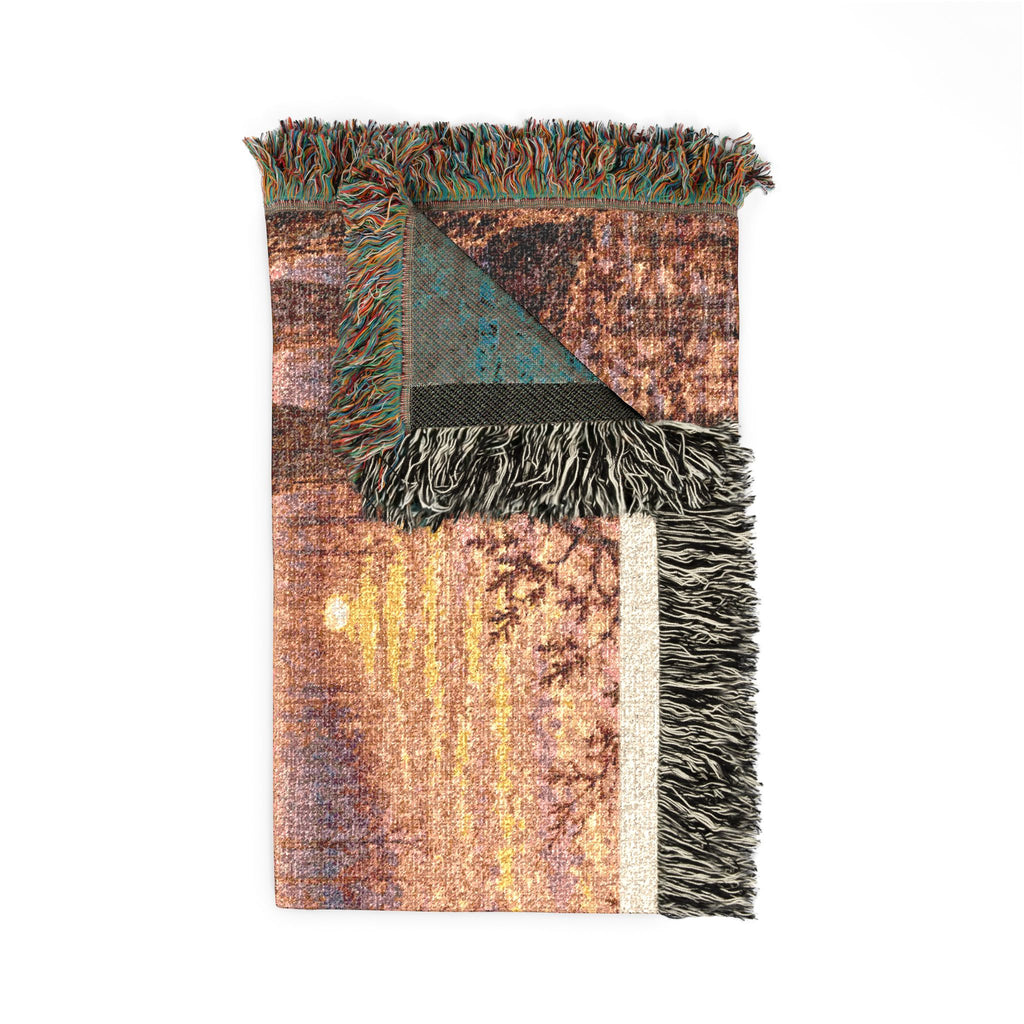 Sunset Marsh Woven Blanket — Chocolate Lab Lakeside Throw