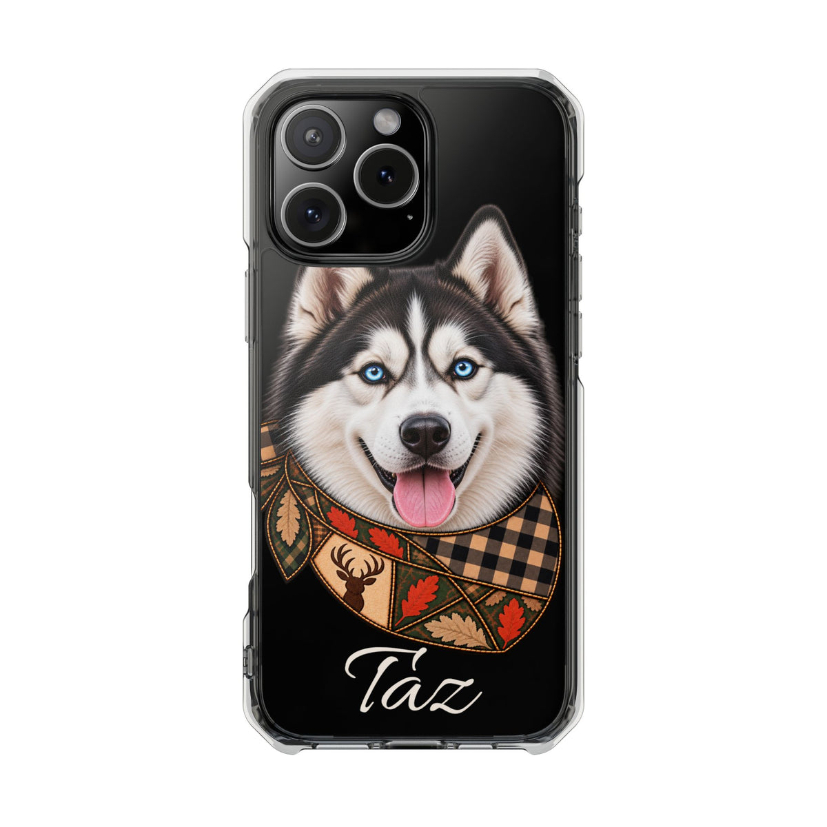 Clear Magnetic Phone Case — Huskey Dog Personalized