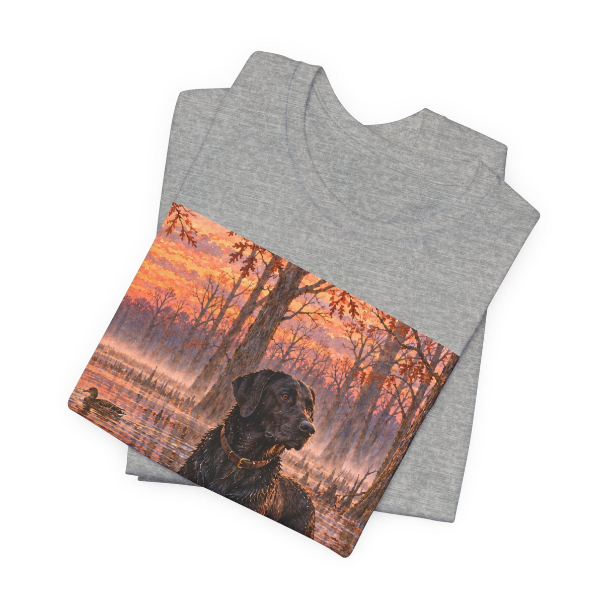 Sunset Bay Labrador Tee — Black Lab Dog Sunset Shirt