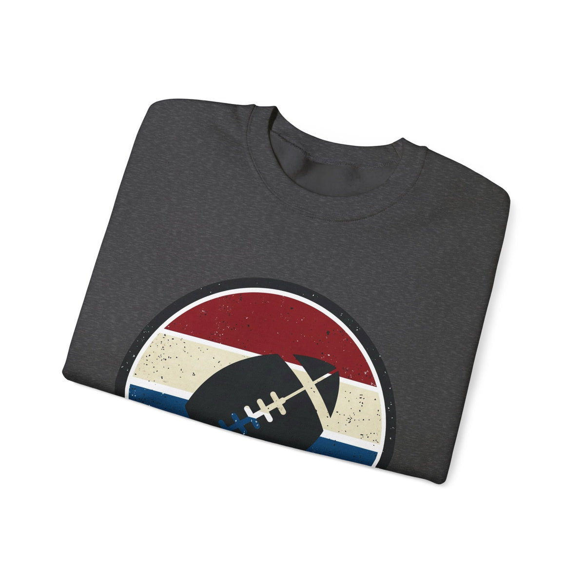 Retro Football Season Crewneck Sweatshirt | Vintage Stripe Football Logo
