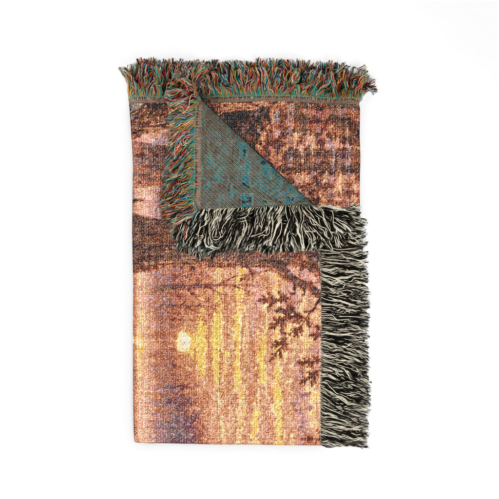 Sunset Marsh Woven Blanket — Chocolate Lab Lakeside Throw