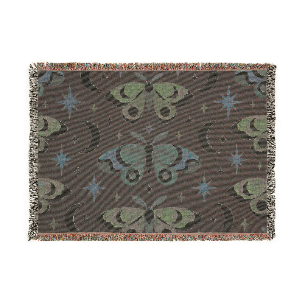 Celestial Moth Woven Blanket