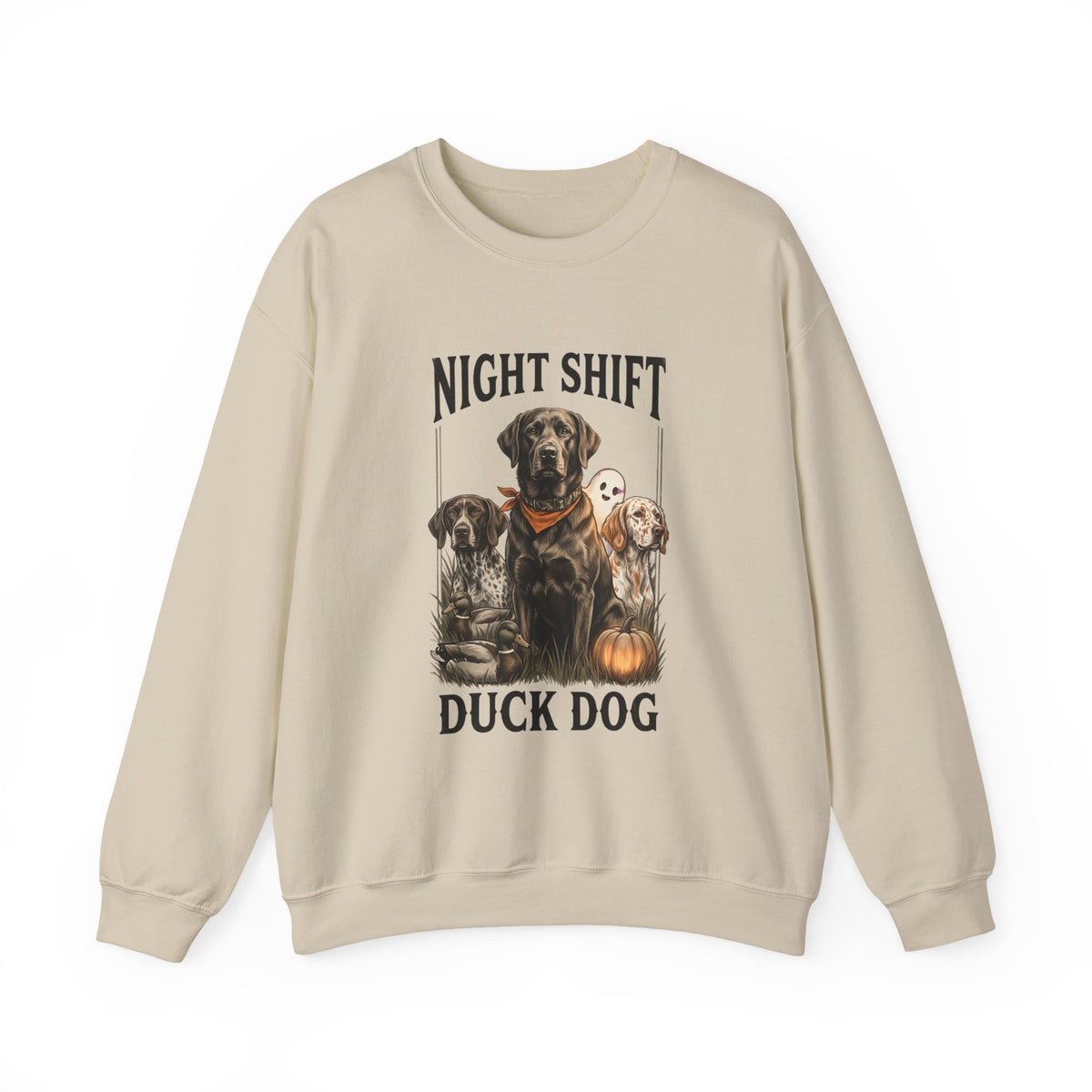 Night Shift Duck Dog Sweatshirt | Spooky Hunting, Halloween Retriever