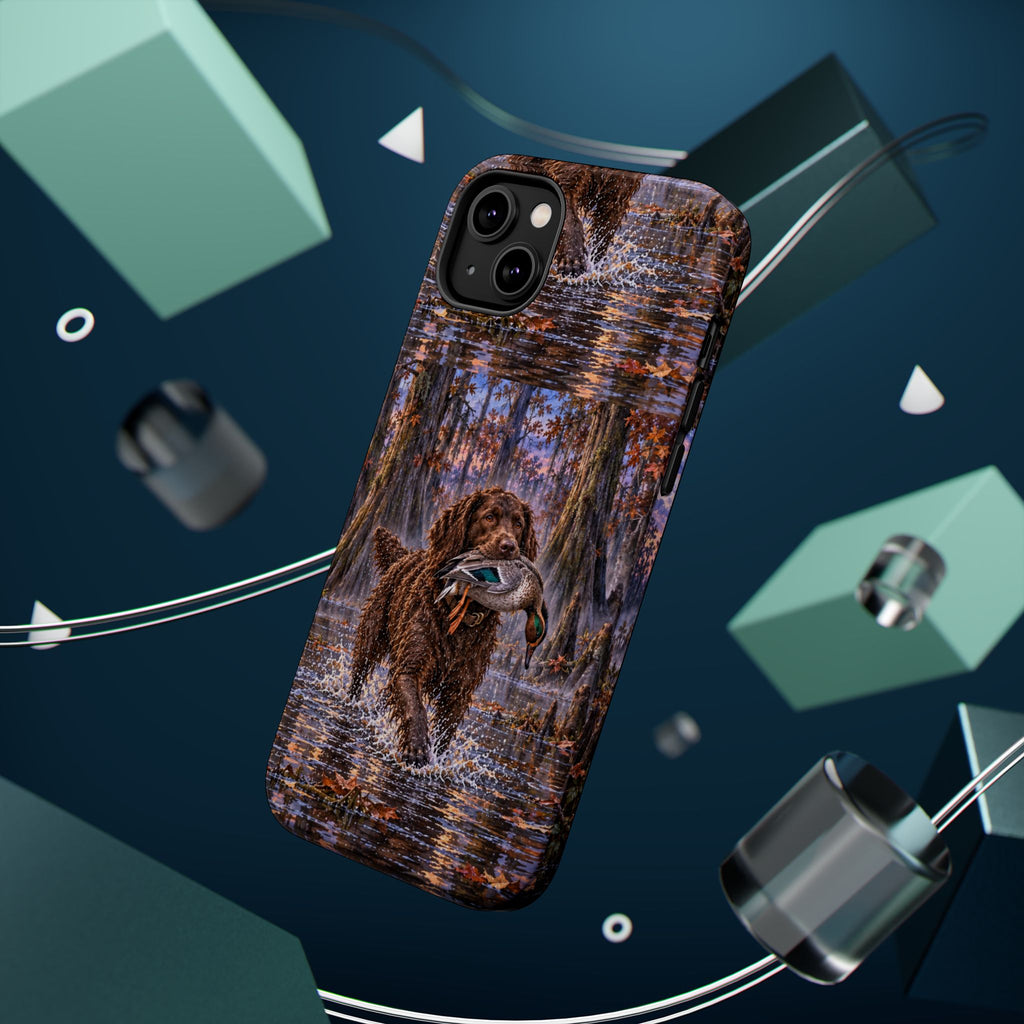 Clear Magnetic Phone Case — Boykin spaniel with Duck swamp