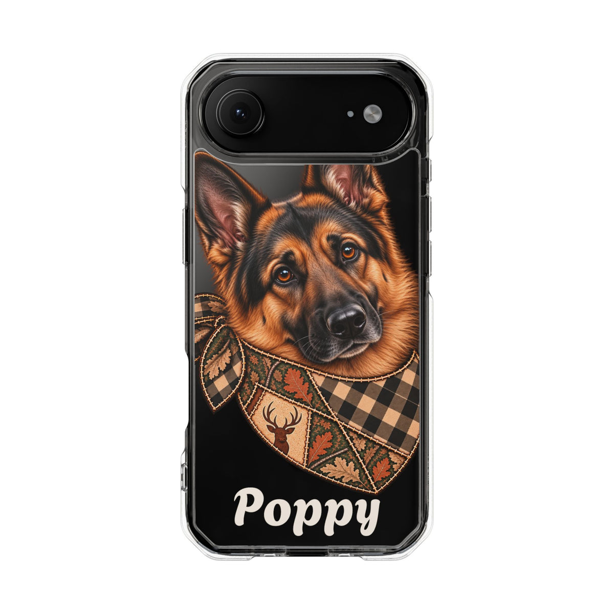 Clear Magnetic Phone Case — German Shepherd Personalized