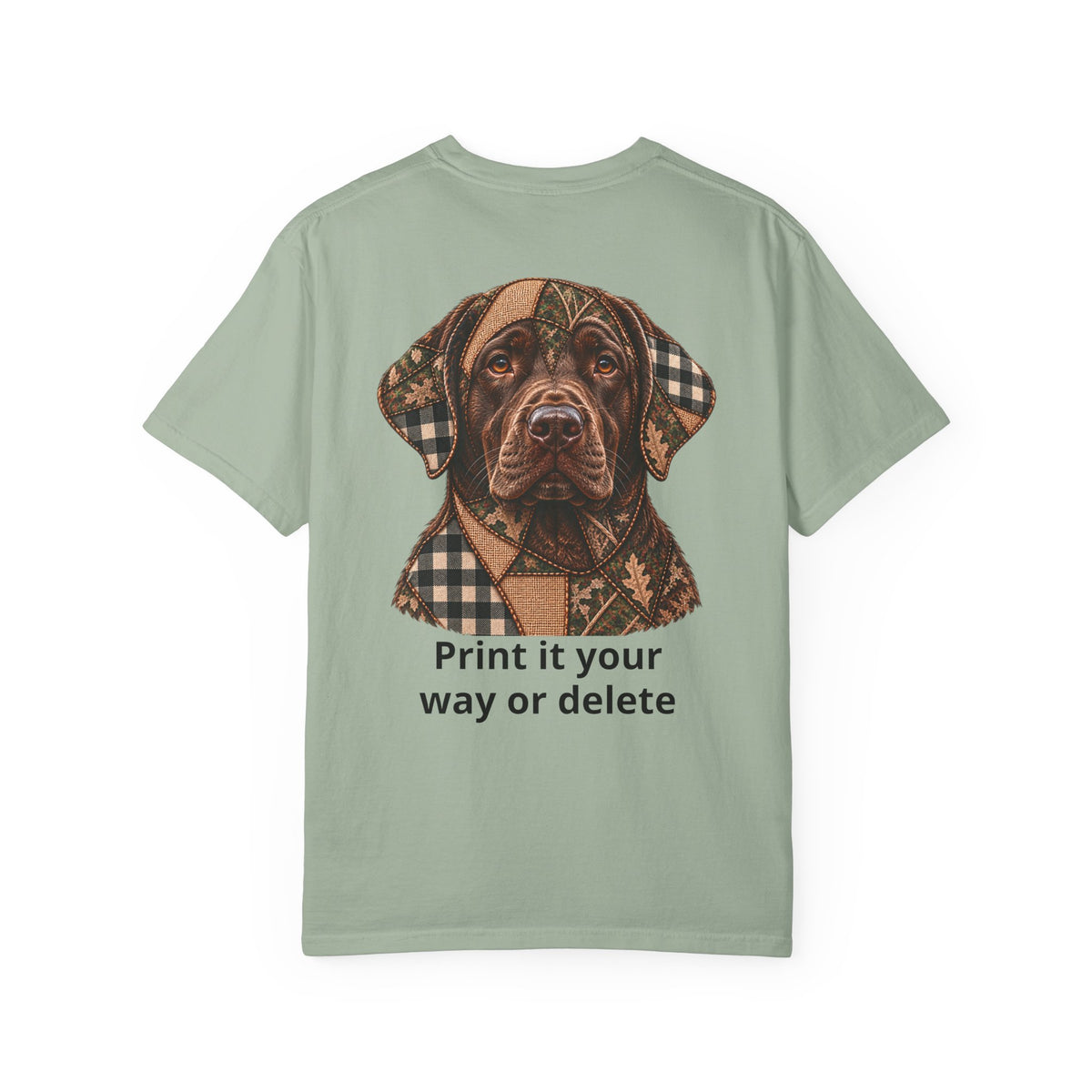 Faux Patchwork Chocolate Lab Shirt, Labrador Hunting T-Shirt, Arkansas Hunter Gift