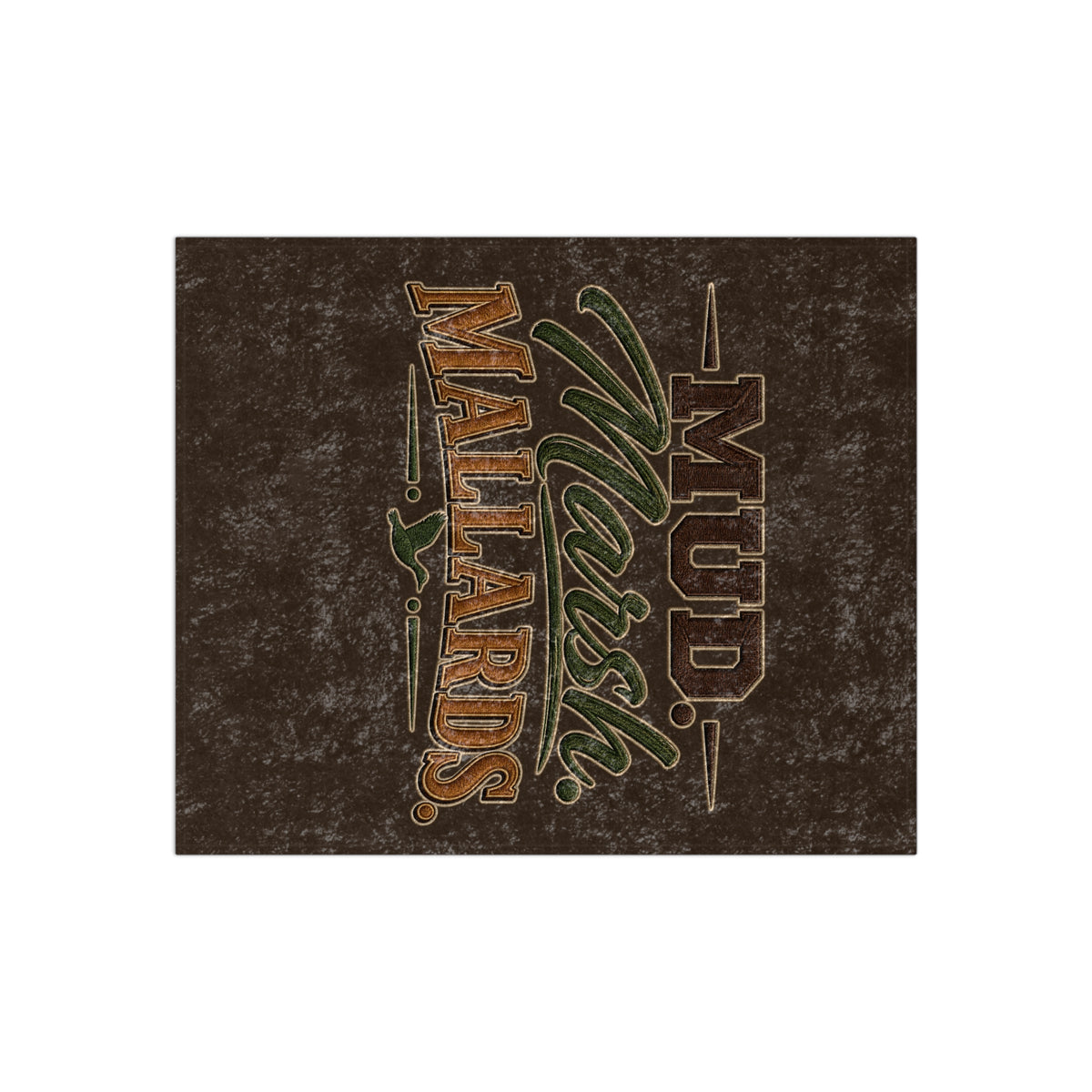 Mud Marsh Mallards Crushed Velvet Blanket — Rustic Duck Hunting Throw