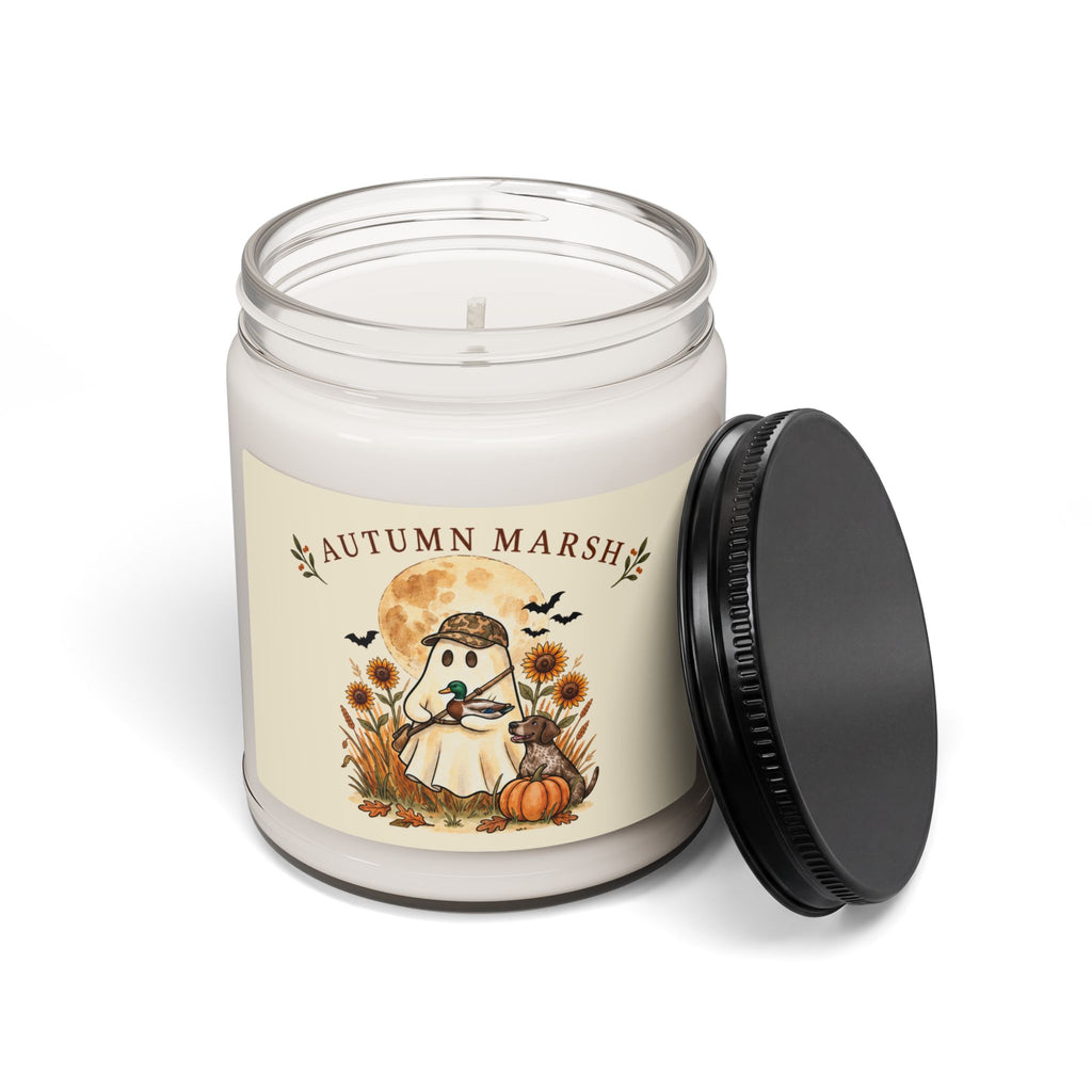 Autumn Ghost Illustration Candle, Soy Jar | Spooky Hunting Halloween