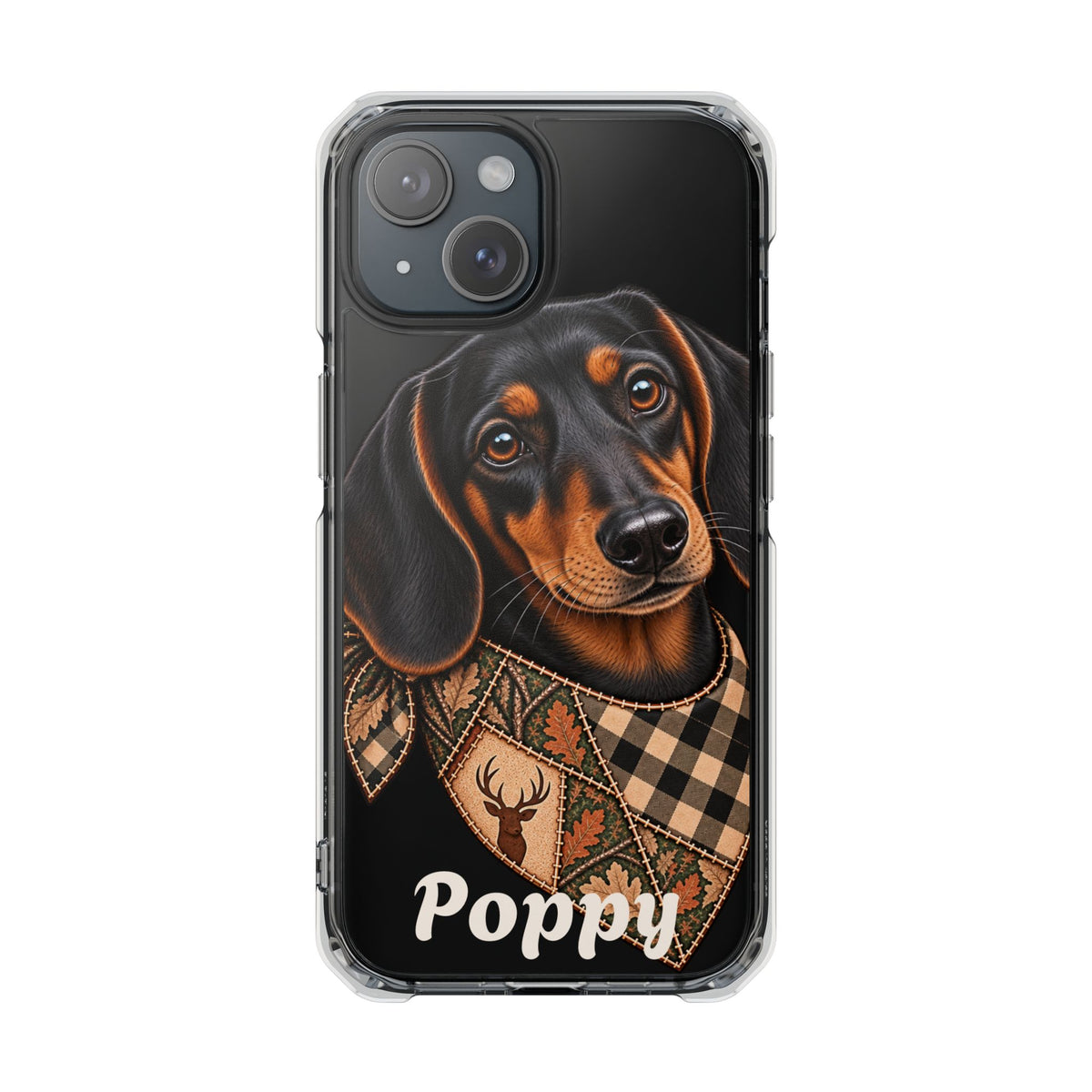 Clear Magnetic Phone Case — Dachshund Personalized