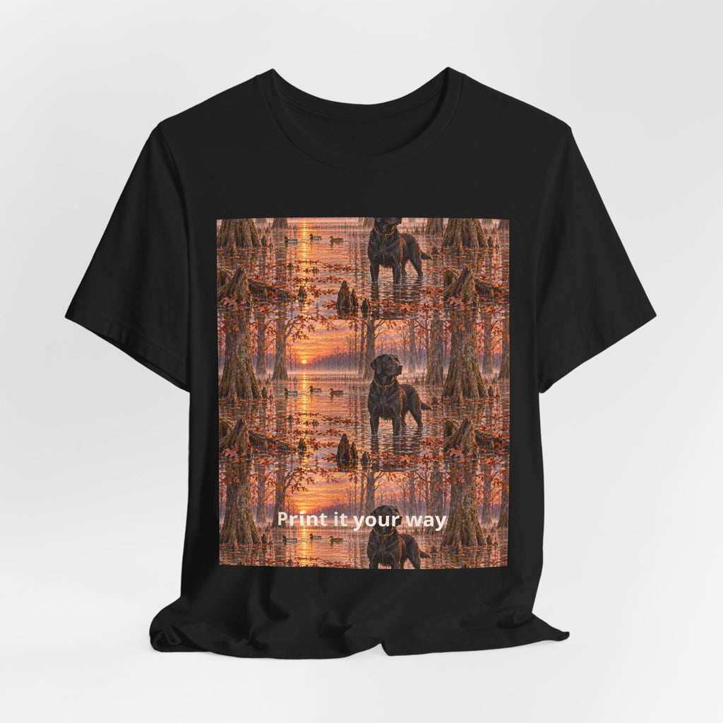 Graphic Tee — Mirrored Urban Sunset Print (“Print It Your Way”)