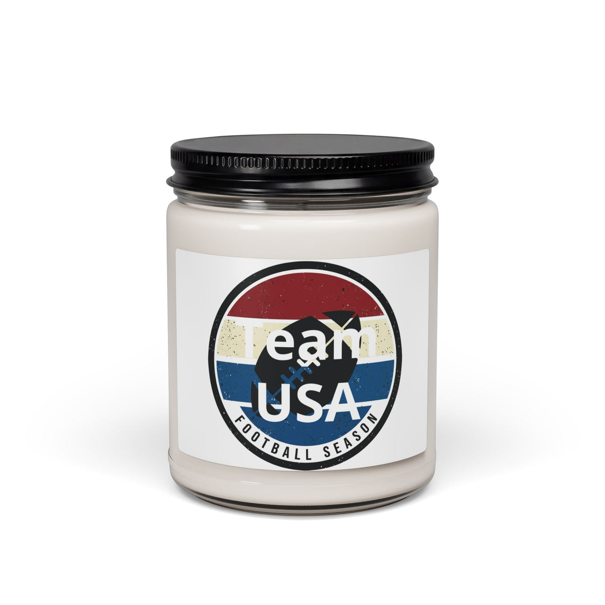 Football Season Soy Candle, 9oz | Vintage Striped Football Label