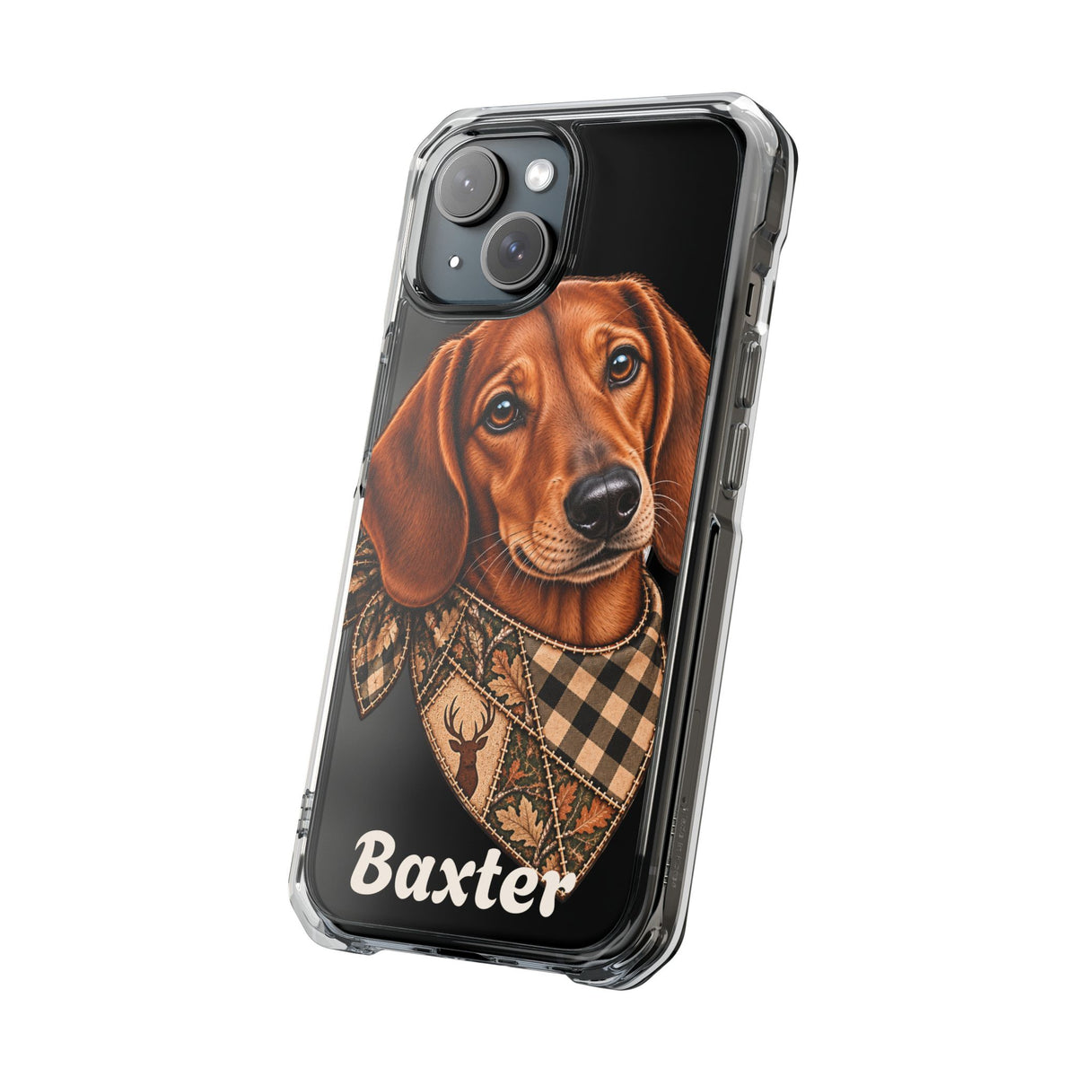 Clear Magnetic Phone Case — Dachshund Weenie Dog Personalized