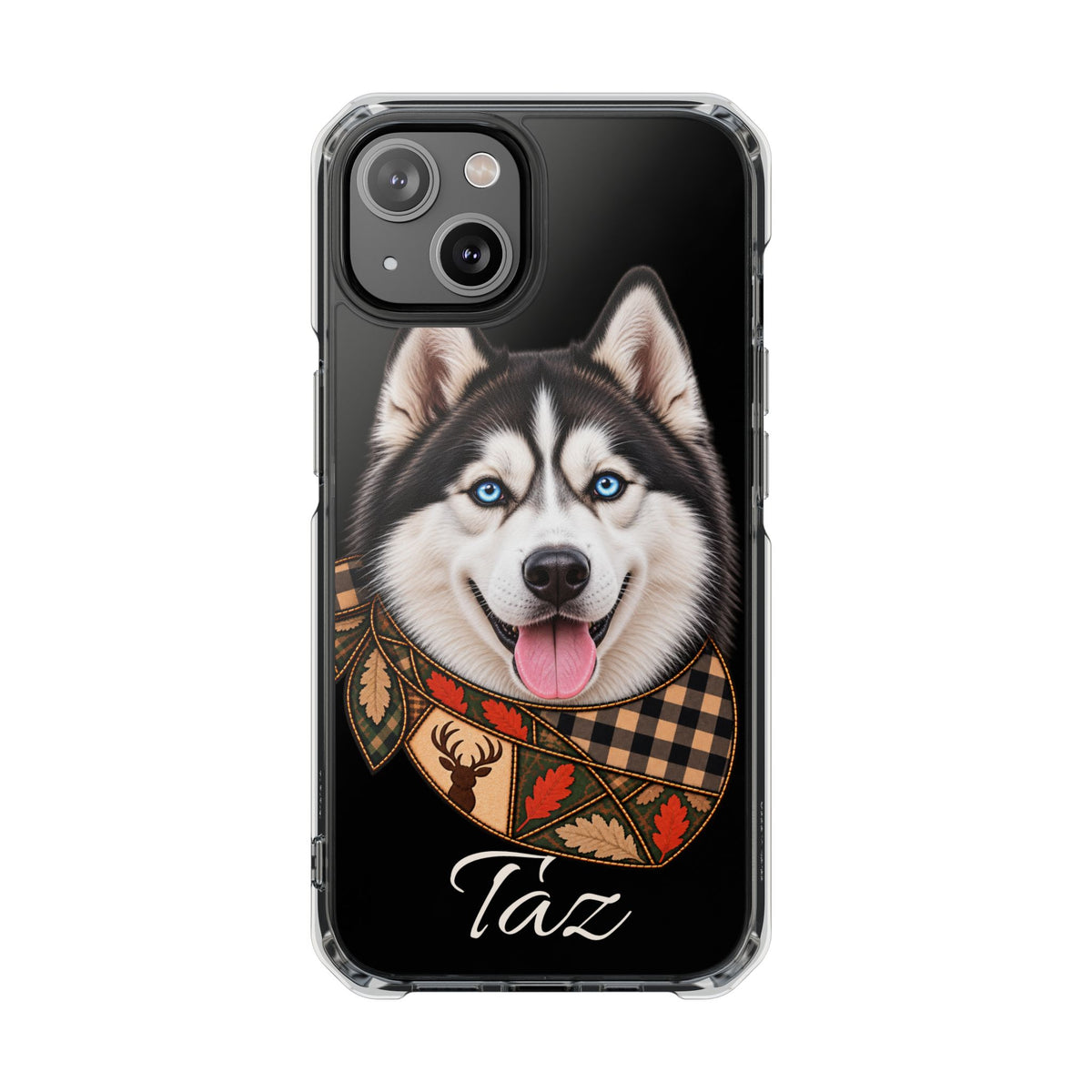 Clear Magnetic Phone Case — Huskey Dog Personalized