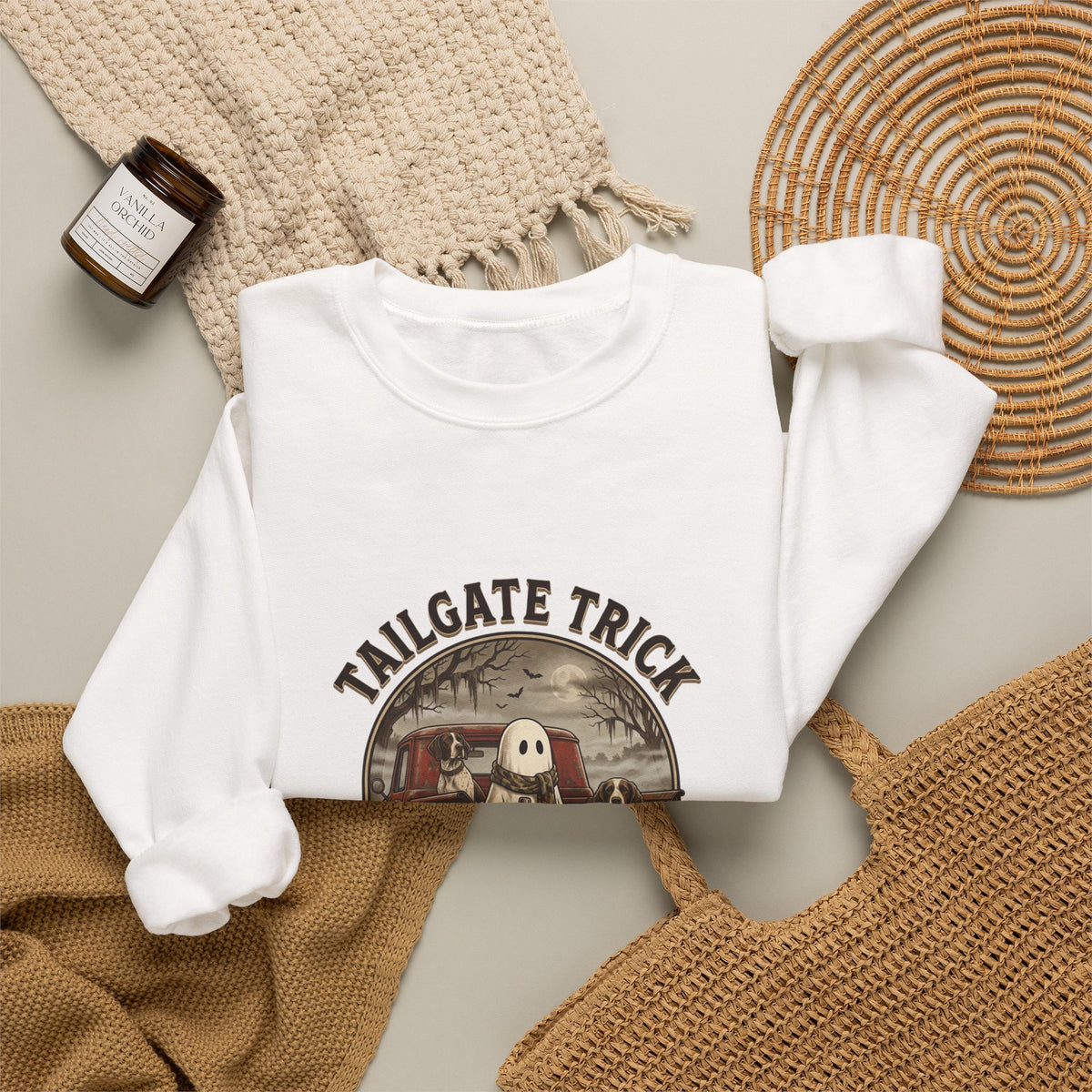 Tailgate Trick and Treat Sweatshirt | Spooky Hunting Halloween Tailgate