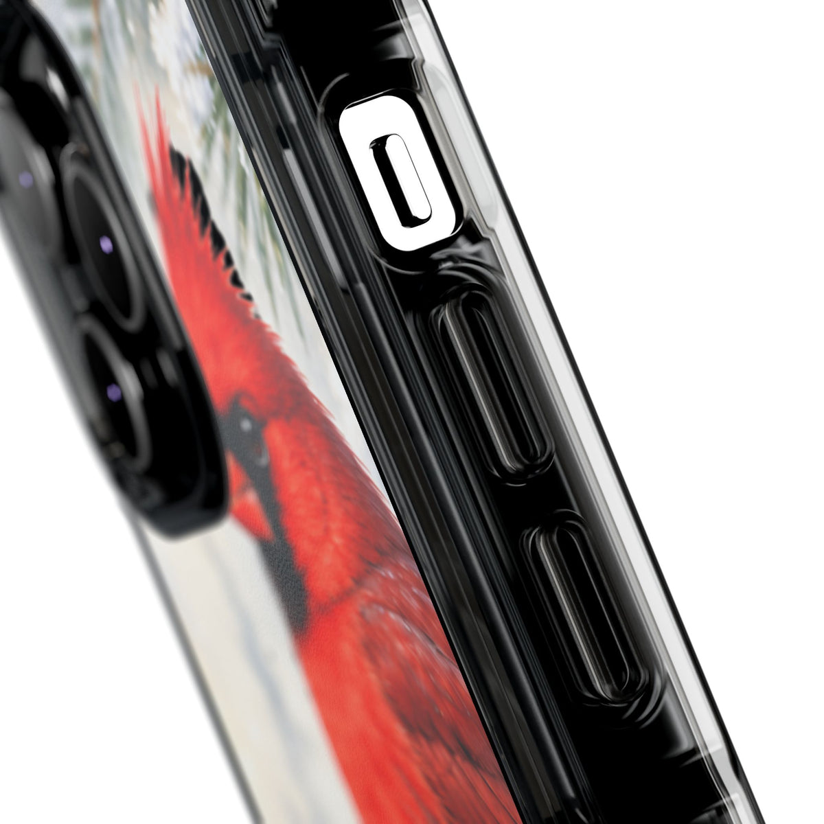 Clear Magnetic Phone Case — Winter Cardinal Scene