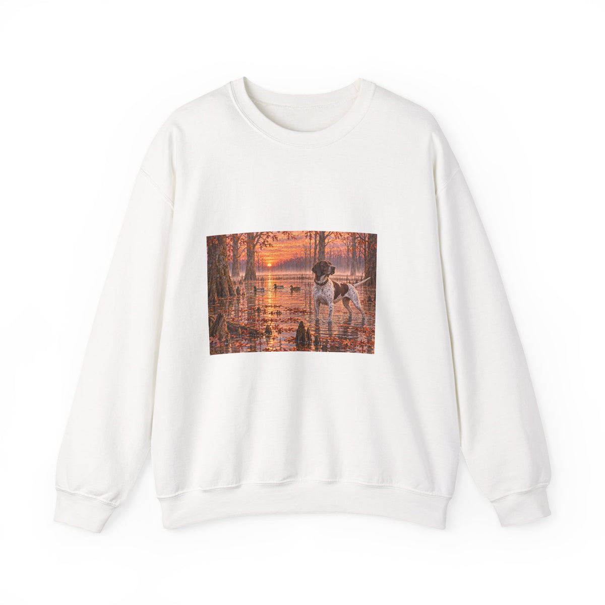 Sweatshirt — English Pointer Sunset Marsh Crewneck