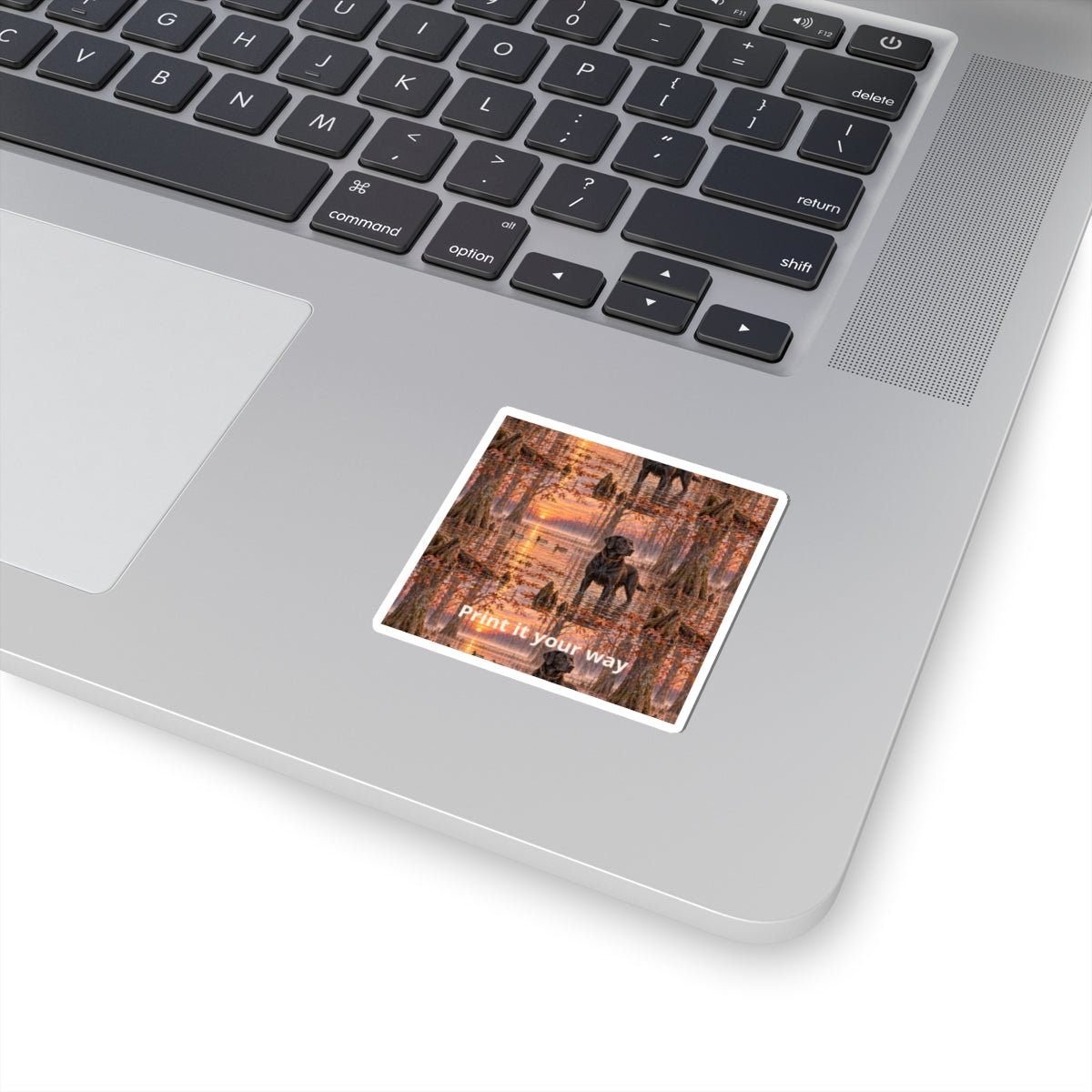 Black Lab Sunset Sticker — Scenic Dog Kiss-Cut Vinyl Sticker