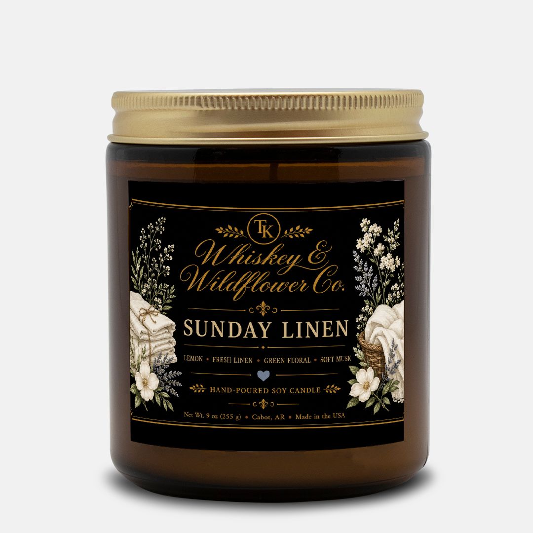 Sunday Linen Candle Amber Jar 9oz