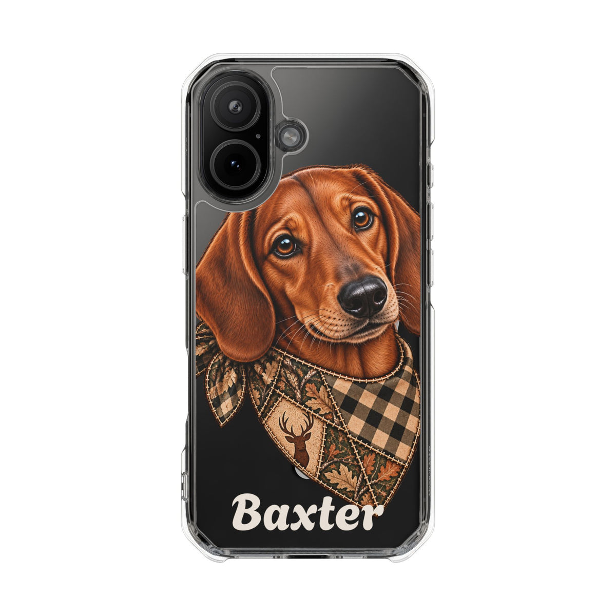 Clear Magnetic Phone Case — Dachshund Weenie Dog Personalized