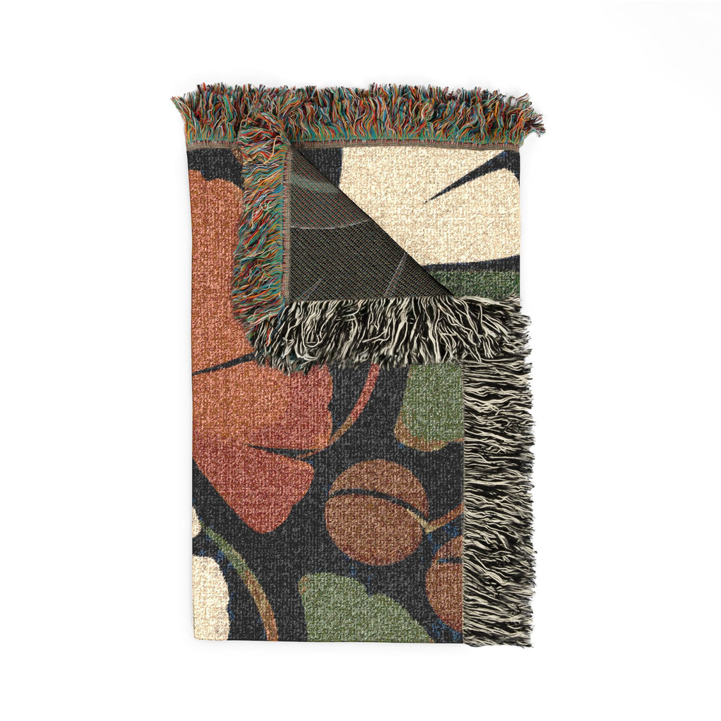 Ginkgo Leaf Woven Blanket — Vintage Botanical Throw