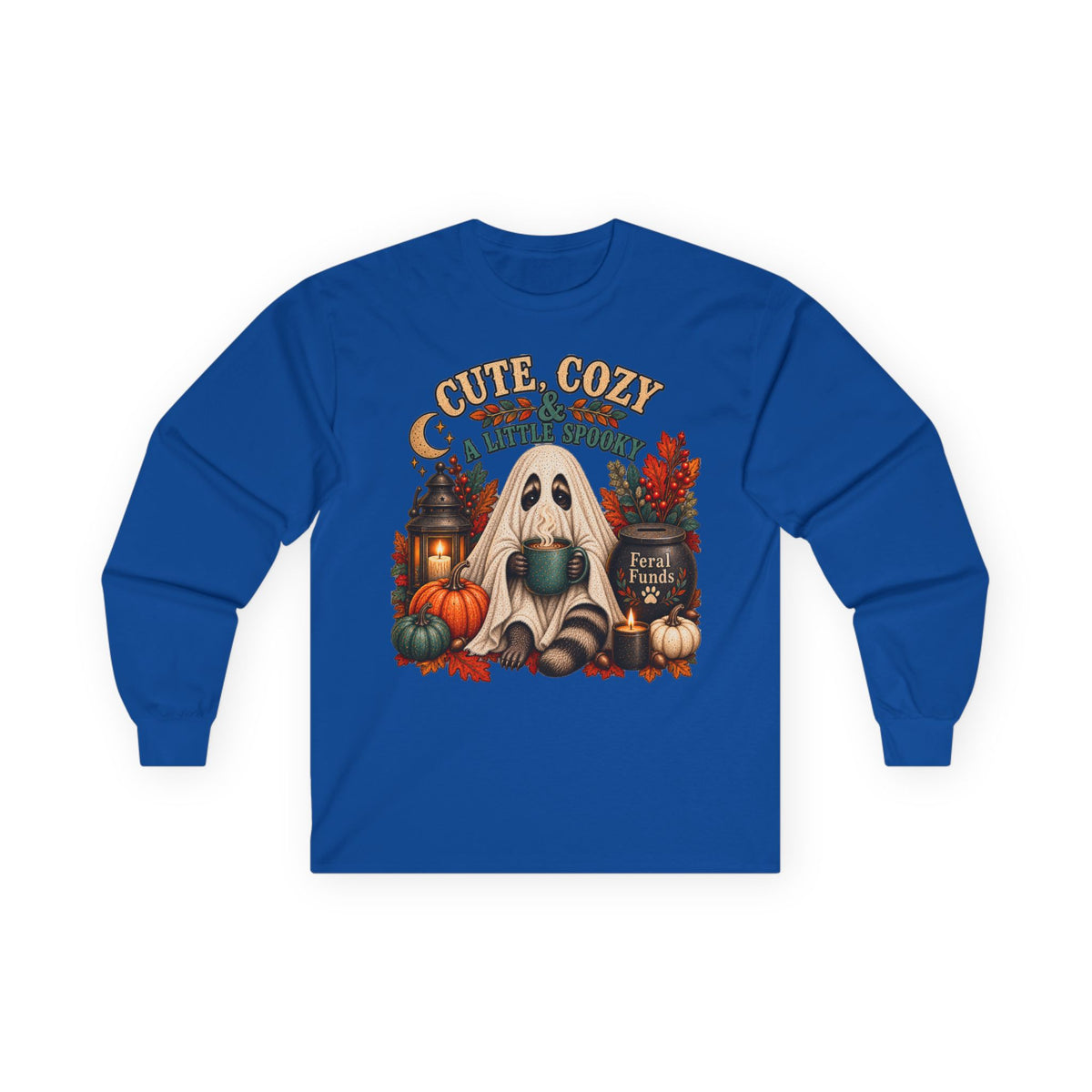 Cozy Ghost Fall Long Sleeve Shirt | Pumpkin Halloween Long Sleeve Tee