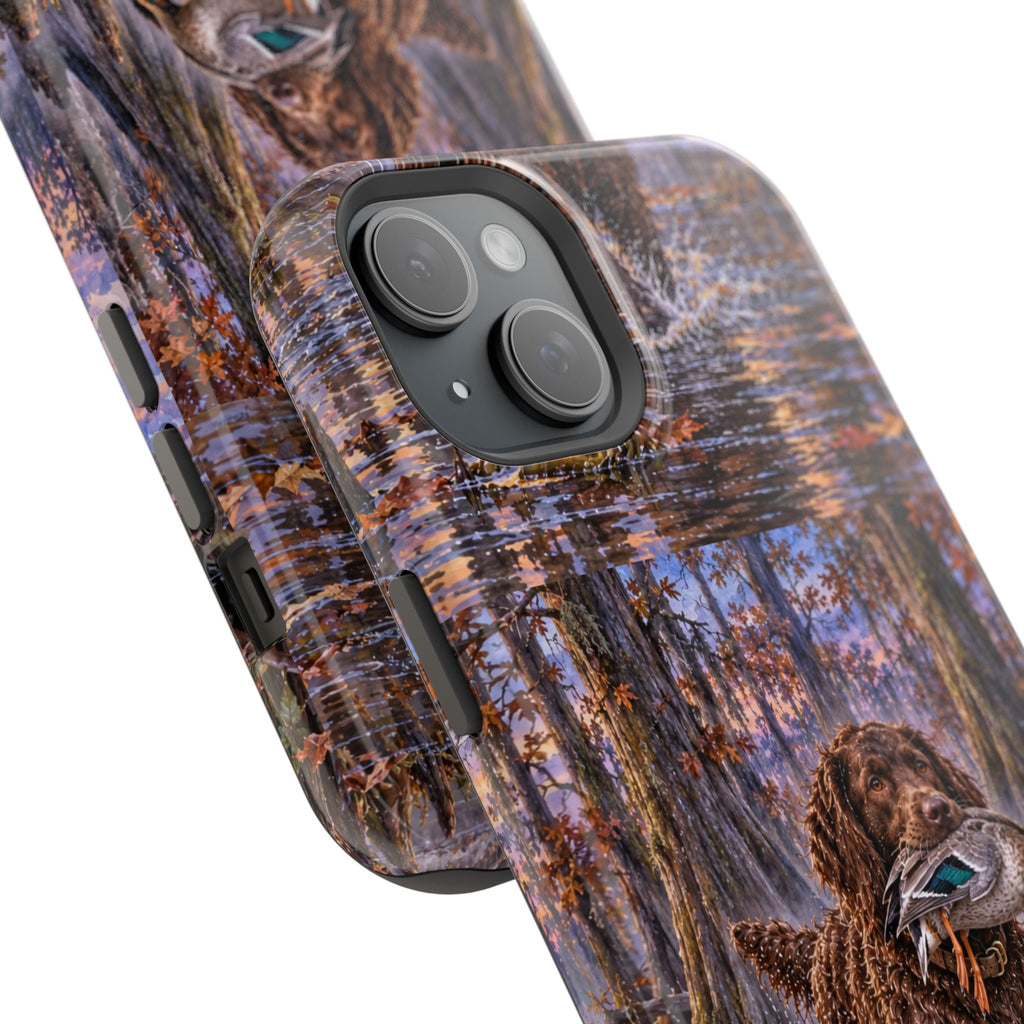 Clear Magnetic Phone Case — Boykin spaniel with Duck swamp