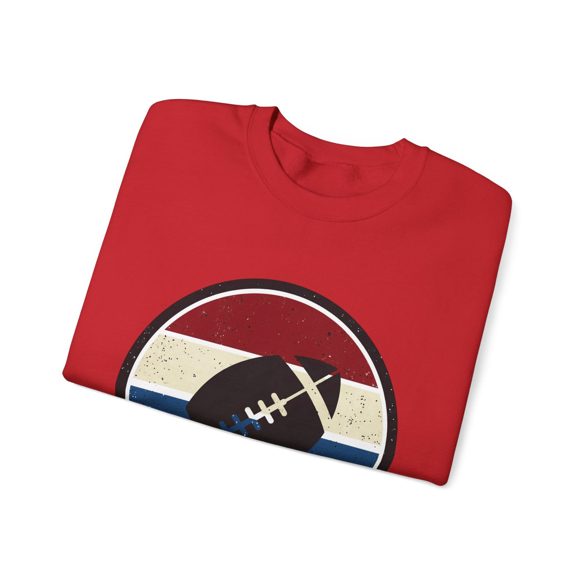 Retro Football Season Crewneck Sweatshirt | Vintage Stripe Football Logo