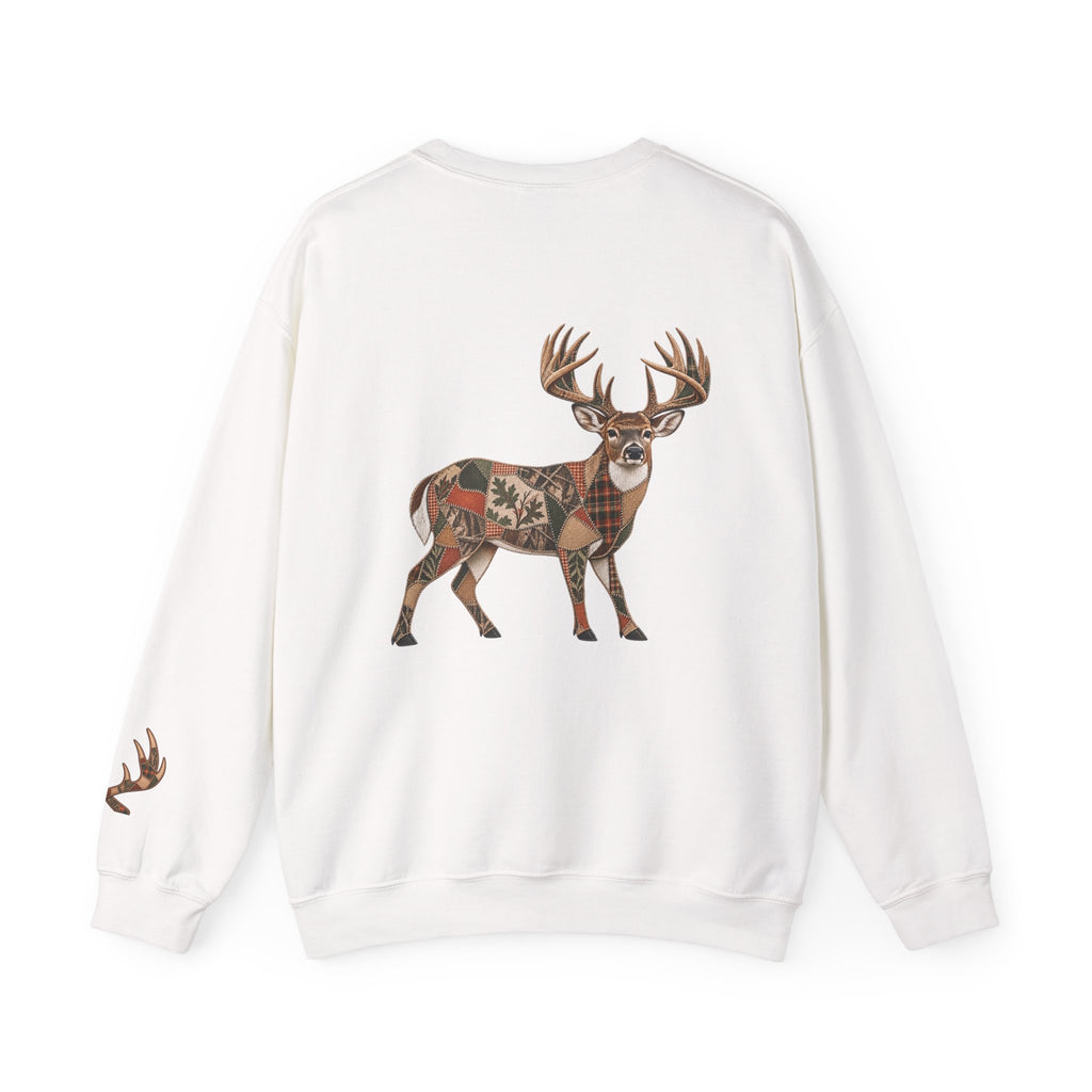 Faux Patchwork Whitetail Deer Shirt, Buck Hunting Tee, Rustic Deer Hunter Gift