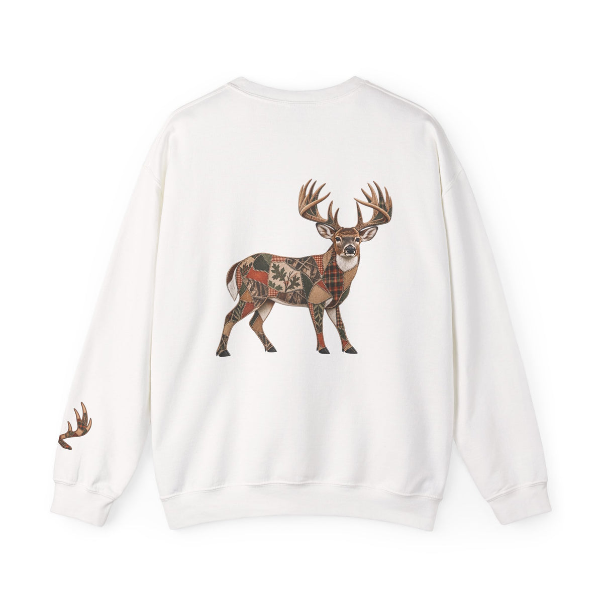 Faux Patchwork Whitetail Deer Shirt, Buck Hunting Tee, Rustic Deer Hunter Gift
