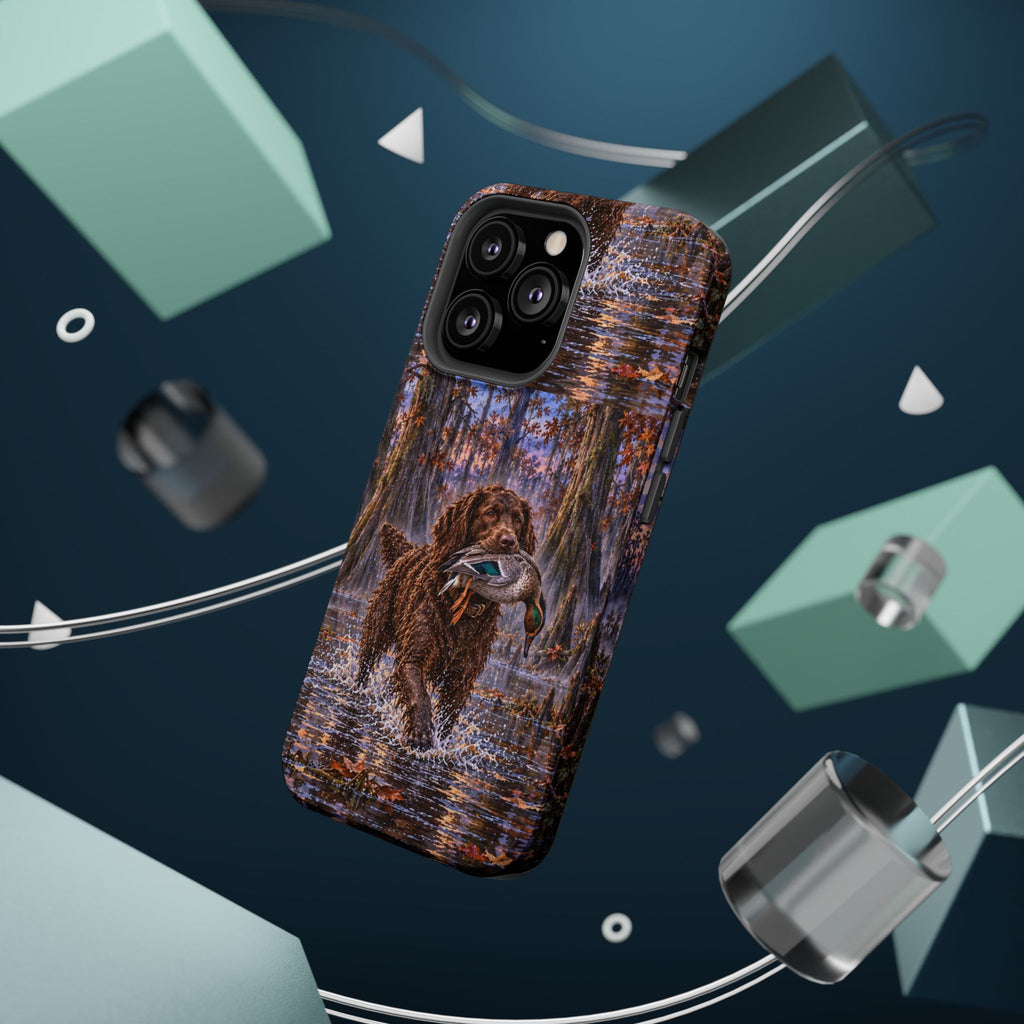 Clear Magnetic Phone Case — Boykin spaniel with Duck swamp