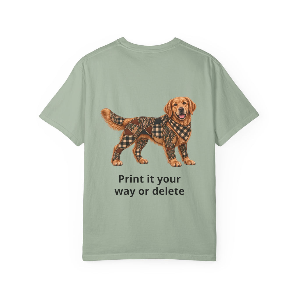 Faux Patchwork Golden Retriever Shirt, Full Body Golden Retriever Hunting Long Sleeve, Arkansas Hunter Gift