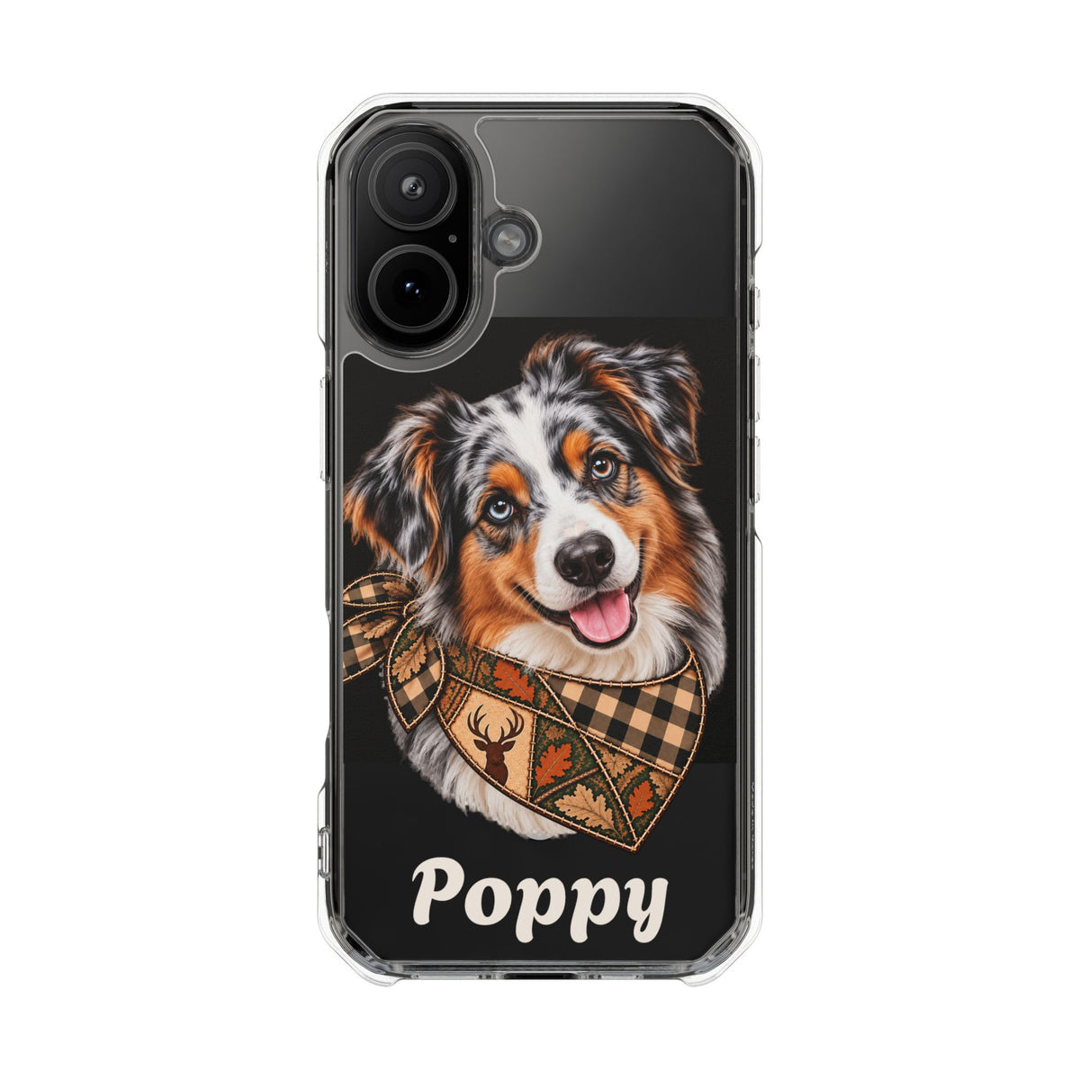 Clear Magnetic Phone Case — Australian Shepherd Personalized