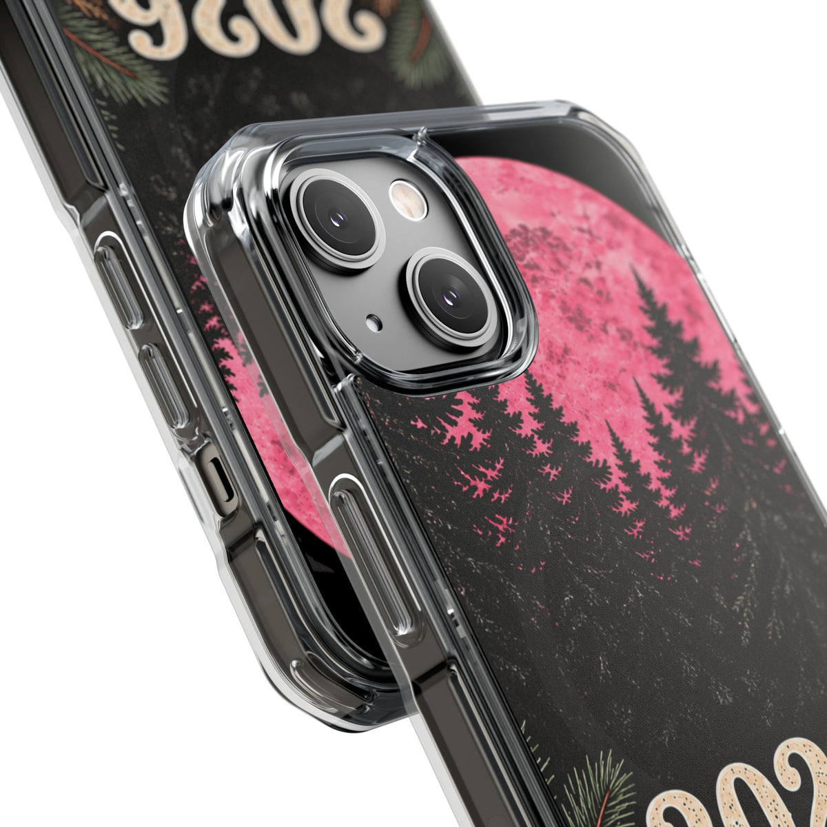 2026 Pink Moon Forest Phone Case — Clear Magnetic Protective Cover