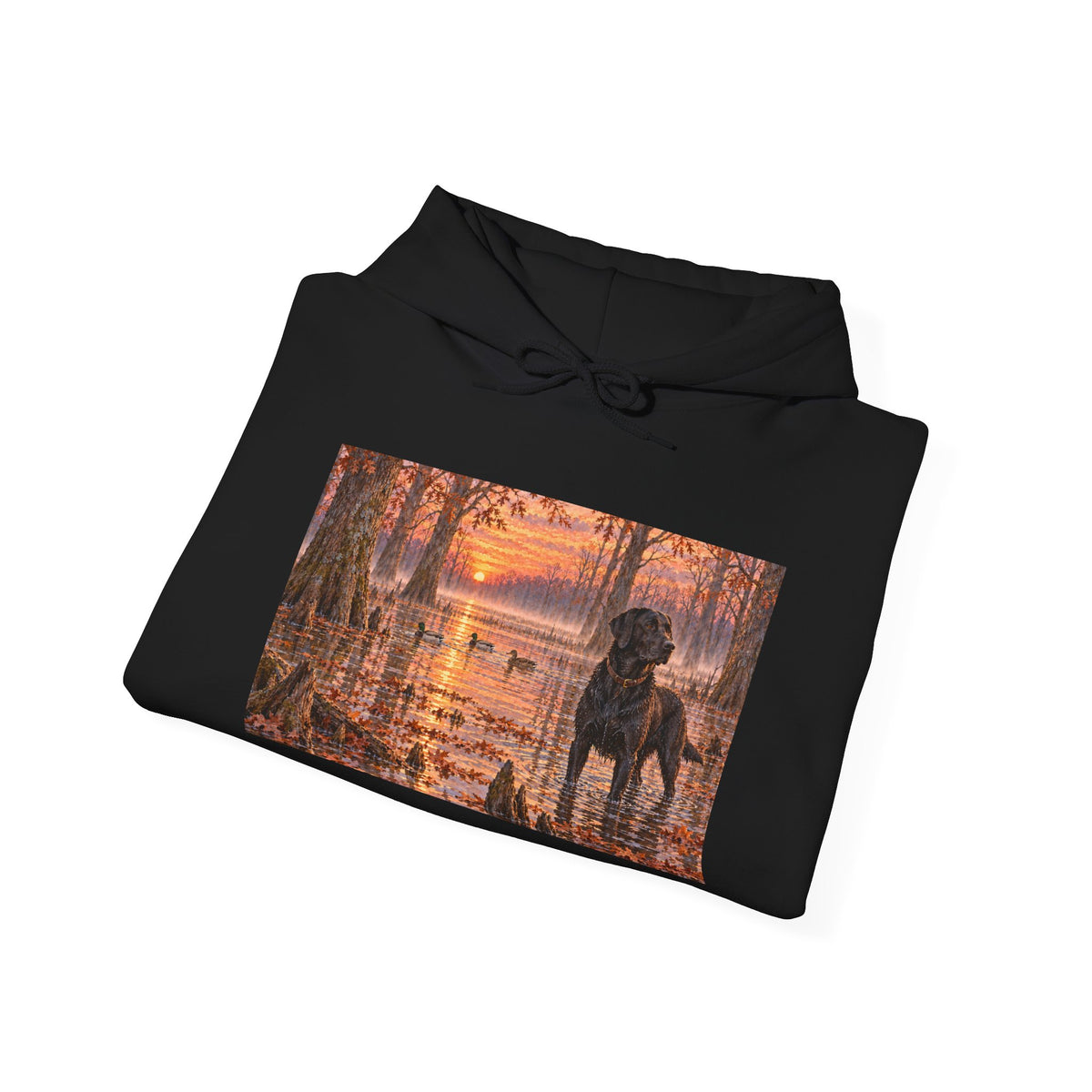 Hoodie — Autumn Sunset Moose Lake Graphic Pullover